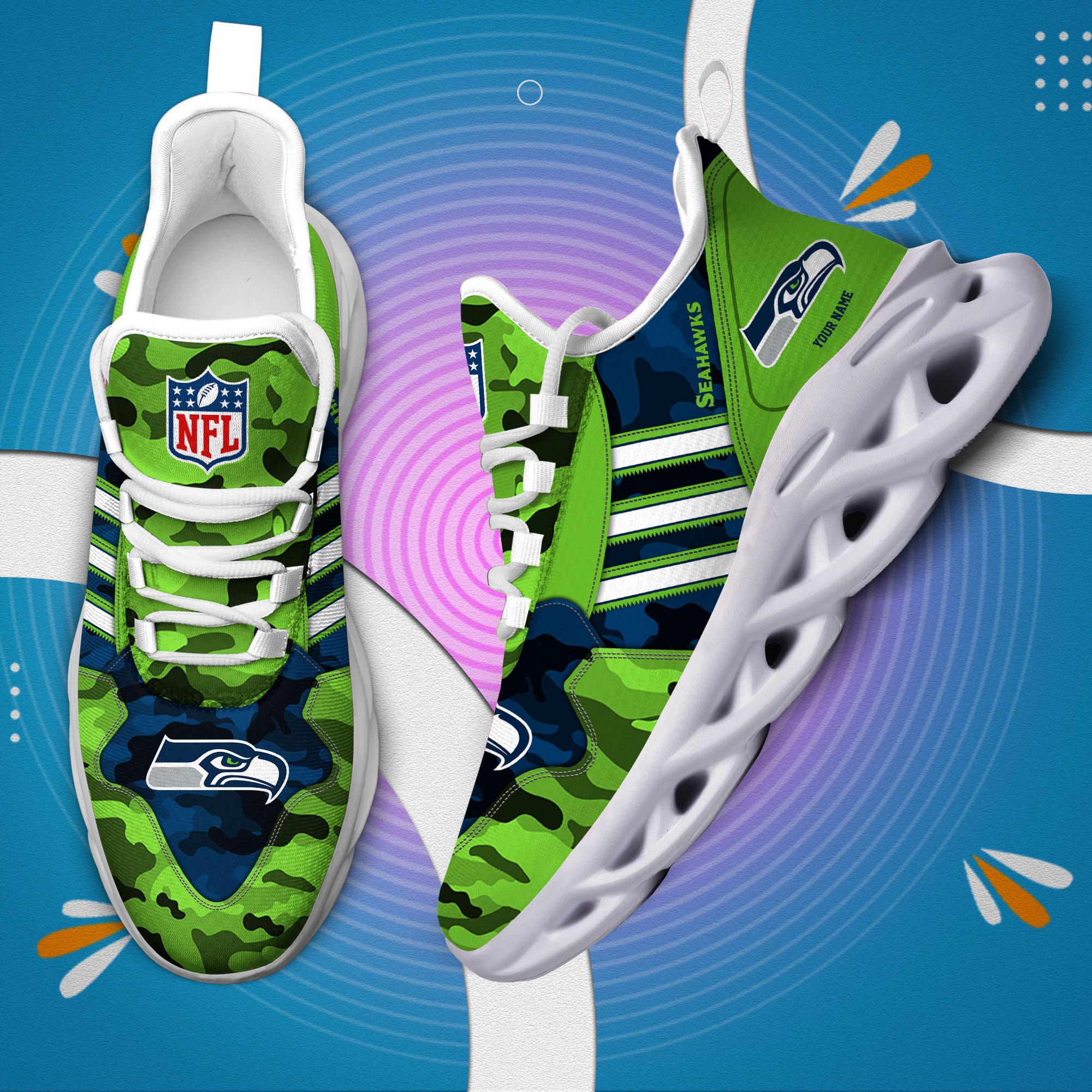Ideafootwear Seattle Seahawks Max Soul Shoes Sneakers For Men And Women