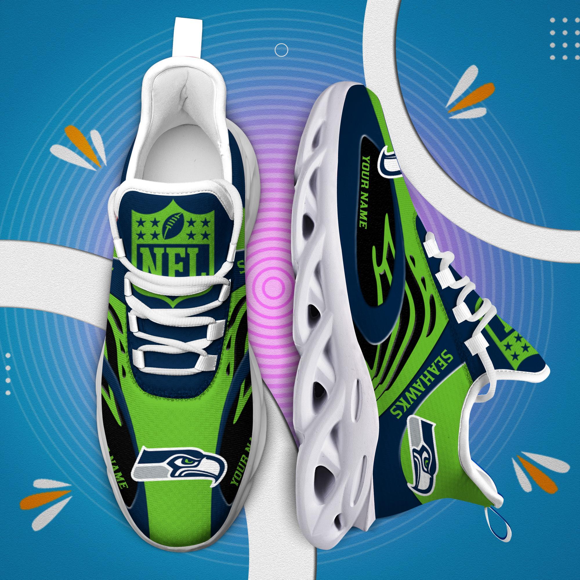 Ideafootwear Seattle Seahawks Max Soul Shoes Sneakers For Men And Women