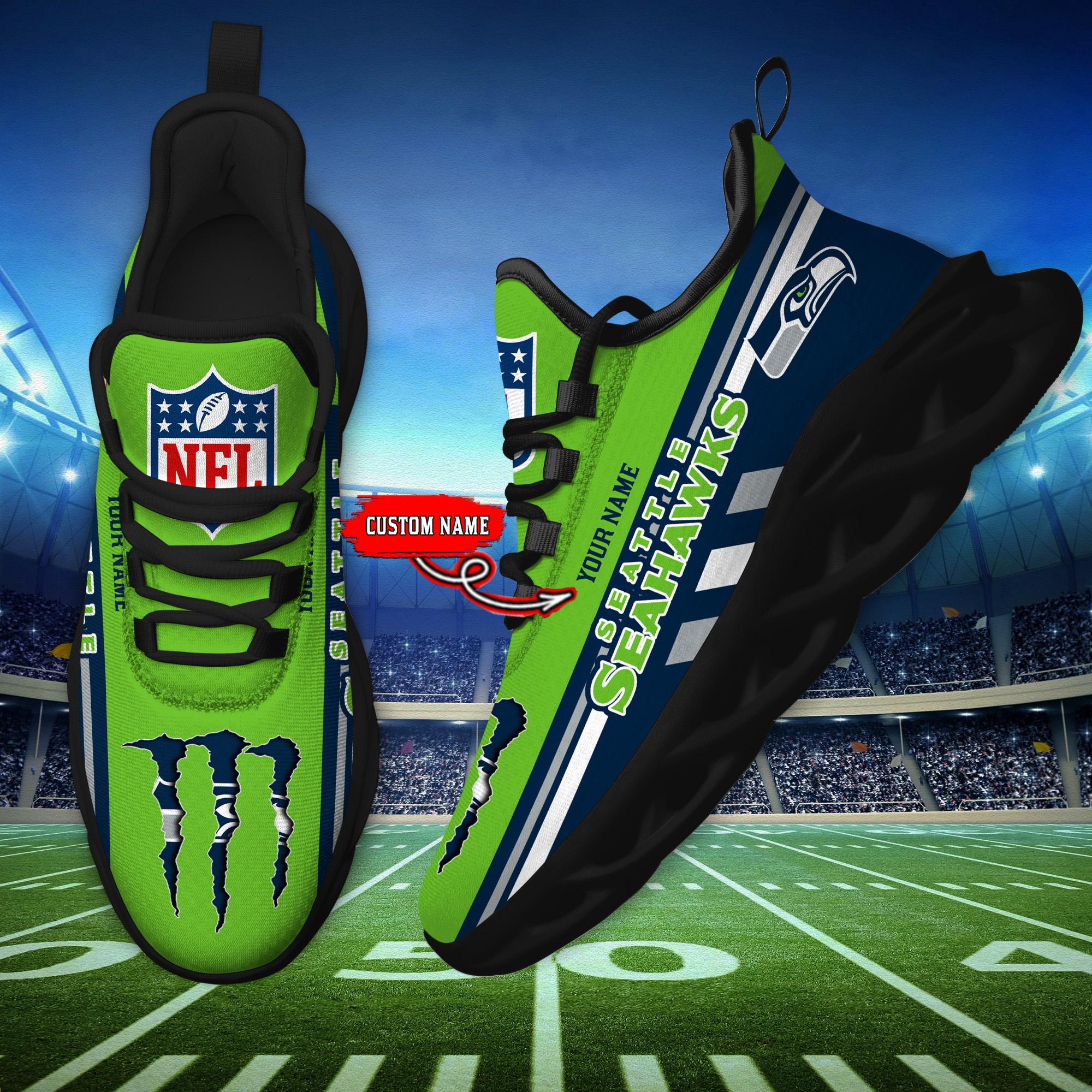 Ideafootwear Seattle Seahawks Max Soul Shoes Sneakers For Men And Women