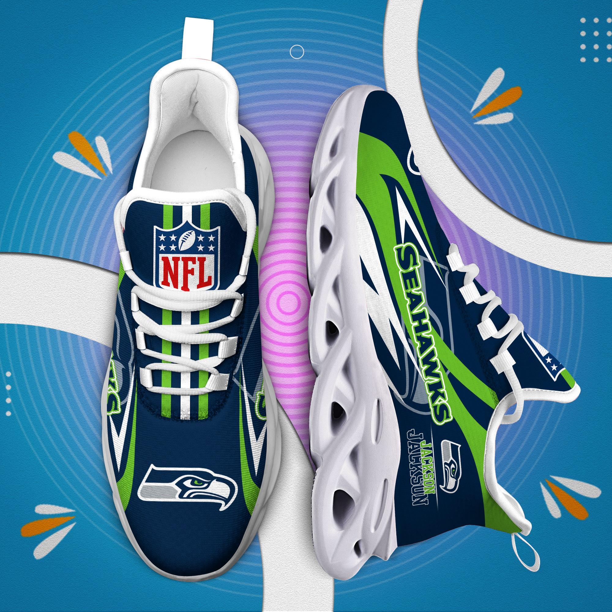 Ideafootwear Seattle Seahawks Max Soul Shoes Sneakers For Men And Women