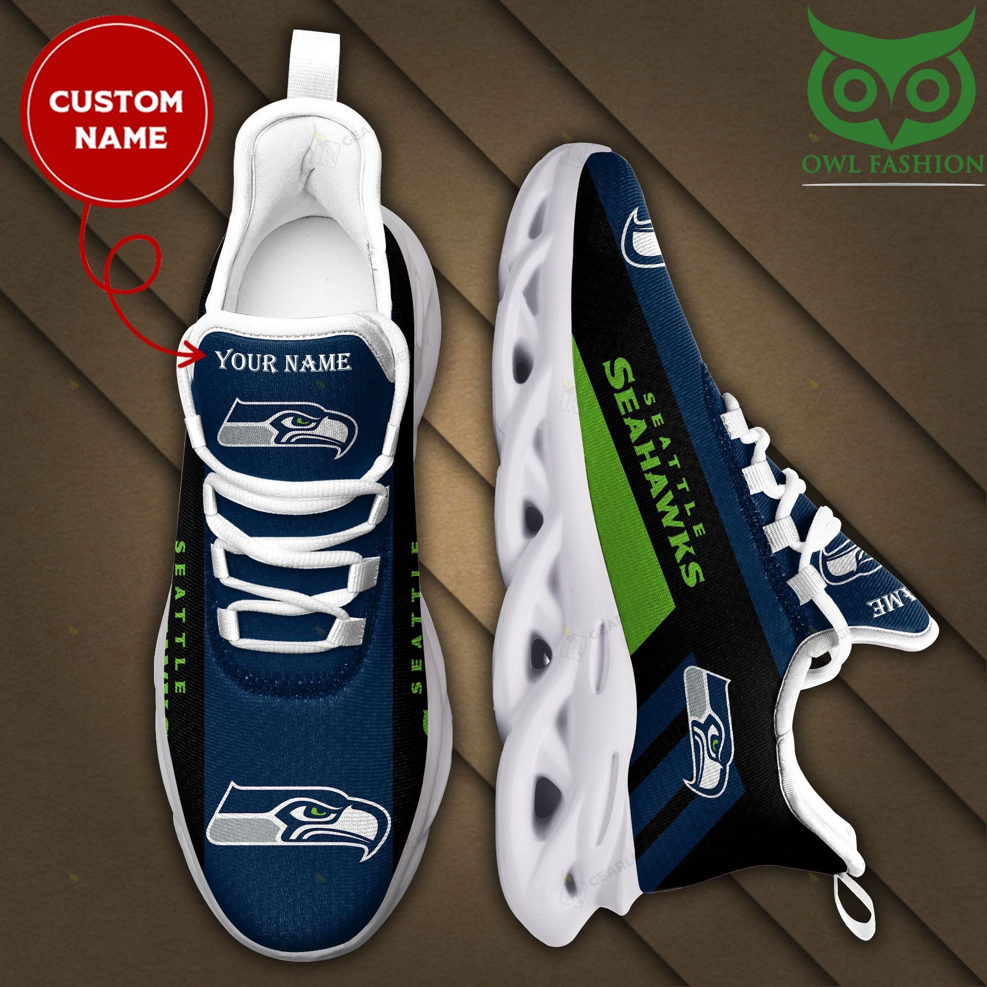 Ideafootwear Seattle Seahawks Max Soul Shoes Sneakers For Men And Women