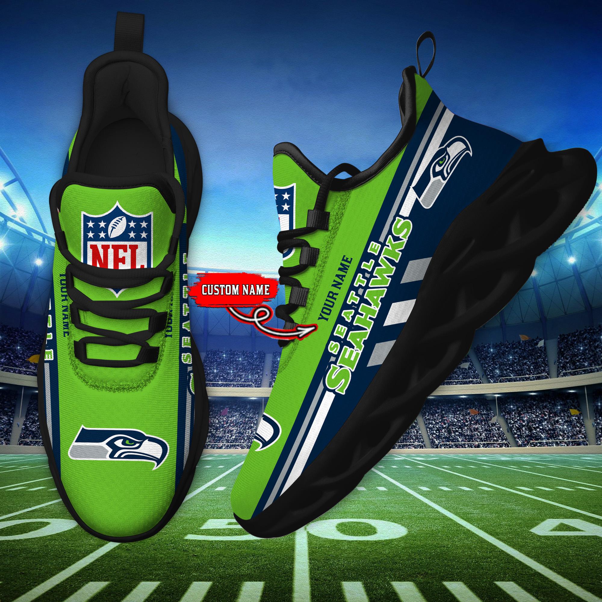 Ideafootwear Seattle Seahawks Max Soul Shoes Sneakers For Men And Women