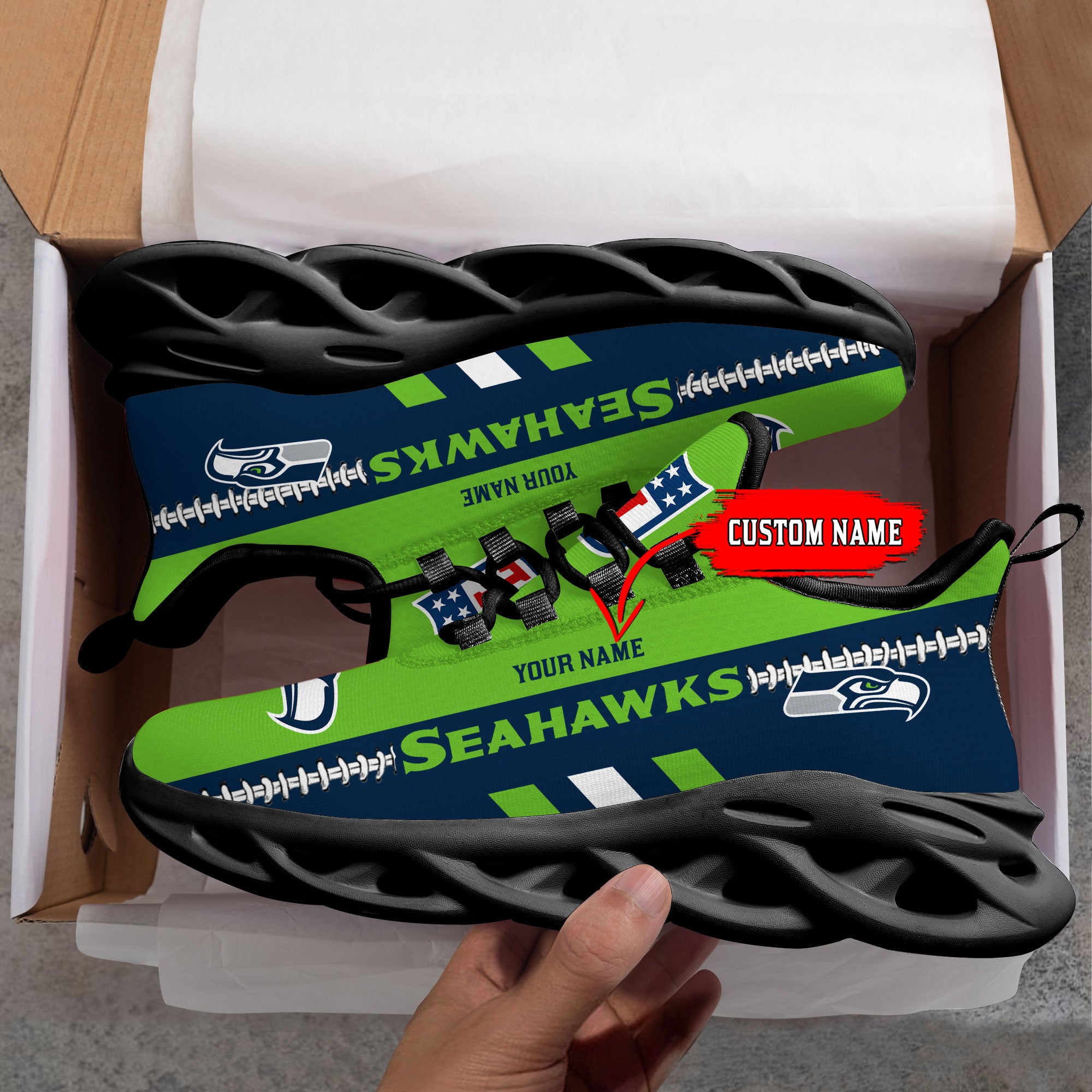Ideafootwear Seattle Seahawks Max Soul Shoes Sneakers For Men And Women