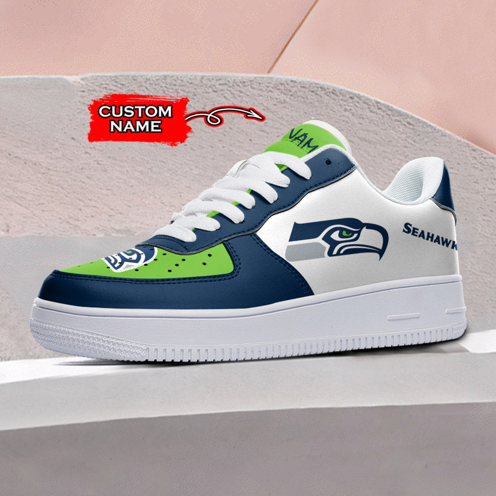 Ideafootwear Seattle Seahawks NFL Air Low-Top Sneakers Shoes For Men And Women
