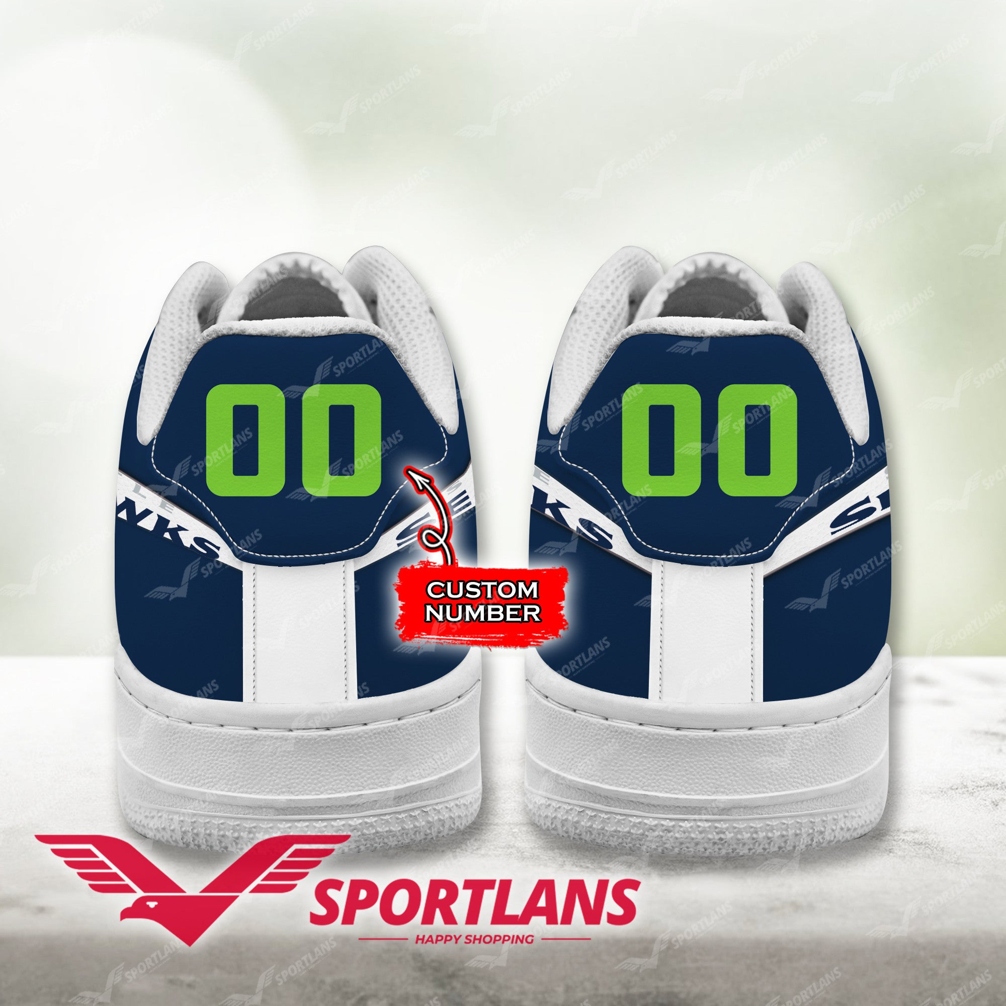 Ideafootwear Seattle Seahawks NFL Air Low-Top Sneakers Shoes For Men And Women