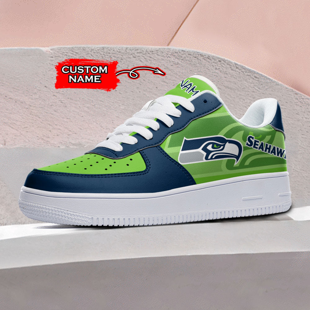 Ideafootwear Seattle Seahawks NFL Air Low-Top Sneakers Shoes For Men And Women