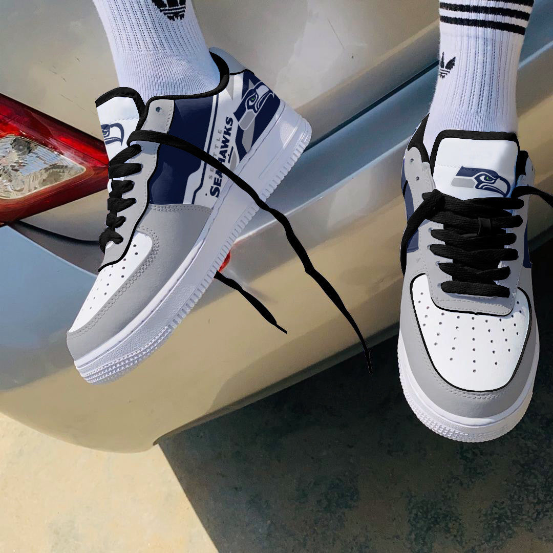 Ideafootwear Seattle Seahawks NFL Air Low-Top Sneakers Shoes For Men And Women