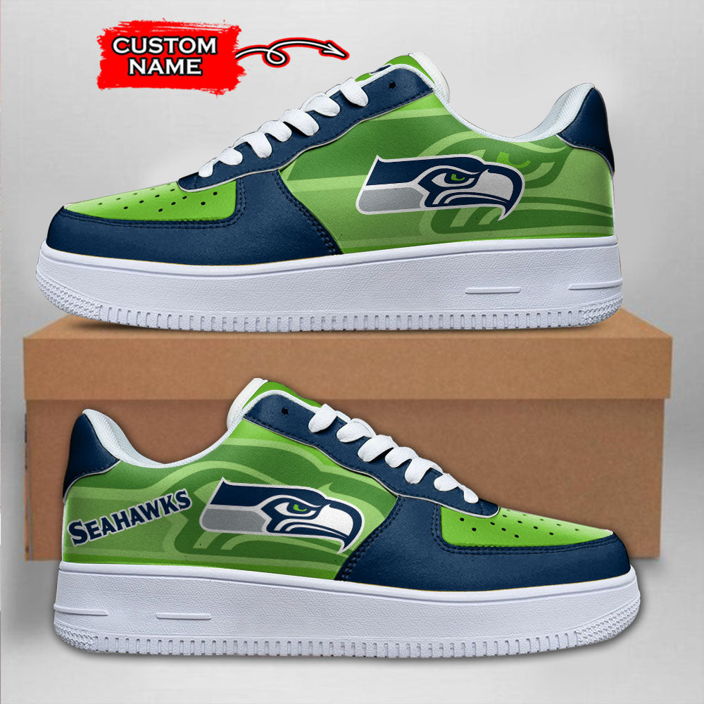 Ideafootwear Seattle Seahawks NFL Air Low-Top Sneakers Shoes For Men And Women