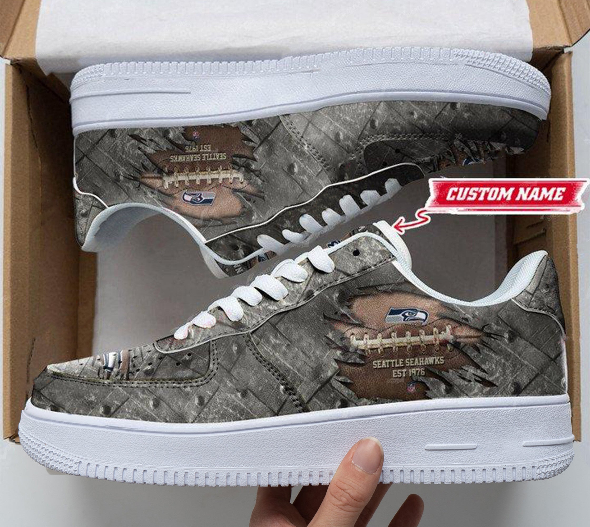 Ideafootwear Seattle Seahawks NFL Air Low-Top Sneakers Shoes For Men And Women