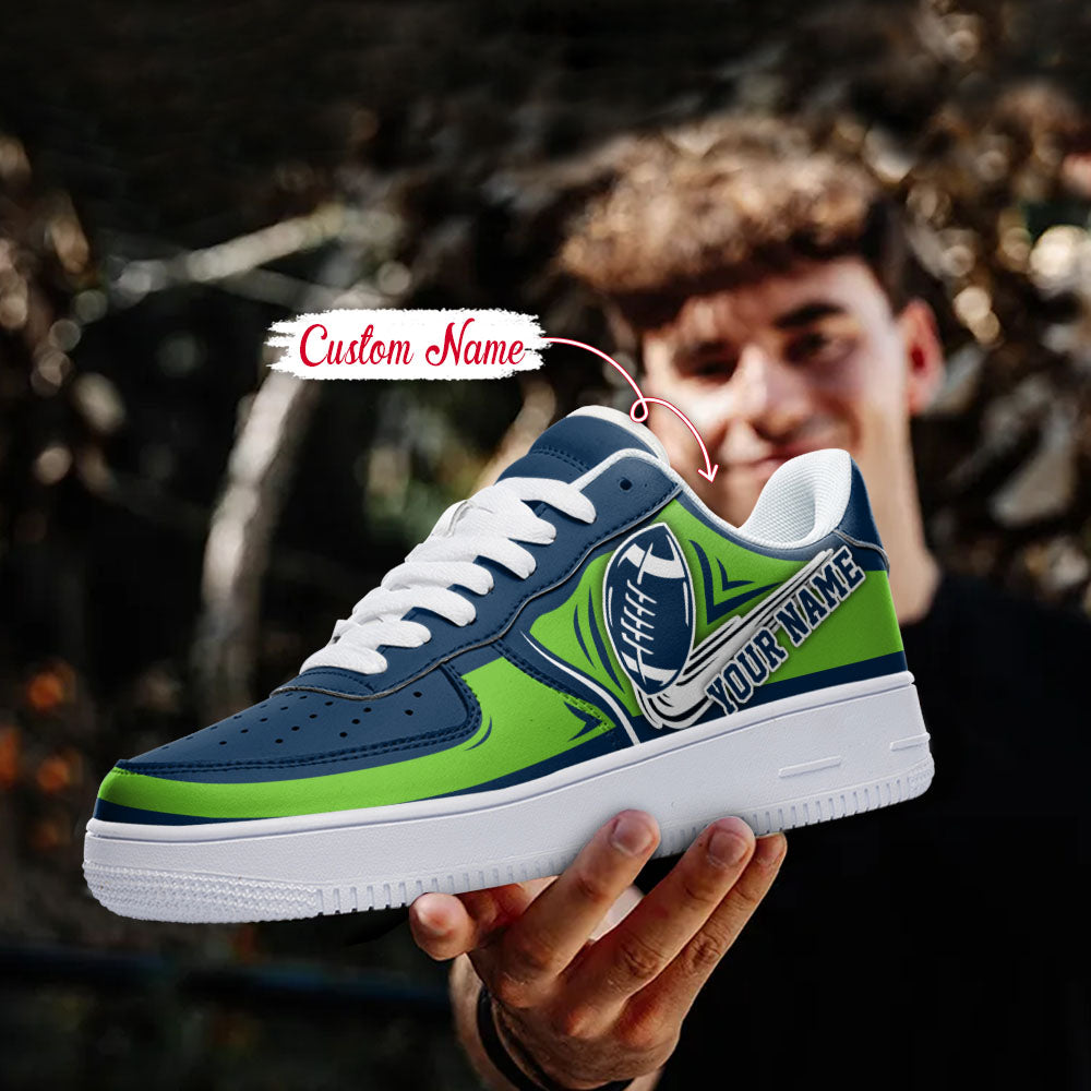 Ideafootwear Seattle Seahawks NFL Air Low-Top Sneakers Shoes For Men And Women