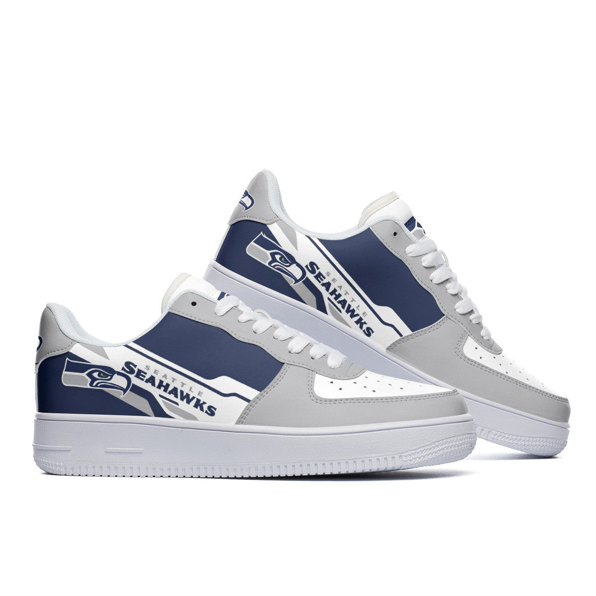 Ideafootwear Seattle Seahawks NFL Air Low-Top Sneakers Shoes For Men And Women