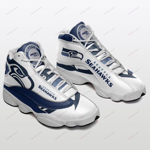 Ideafootwear Seattle Seahawks NFL AJ13 Sneakers Shoes For Men And Women