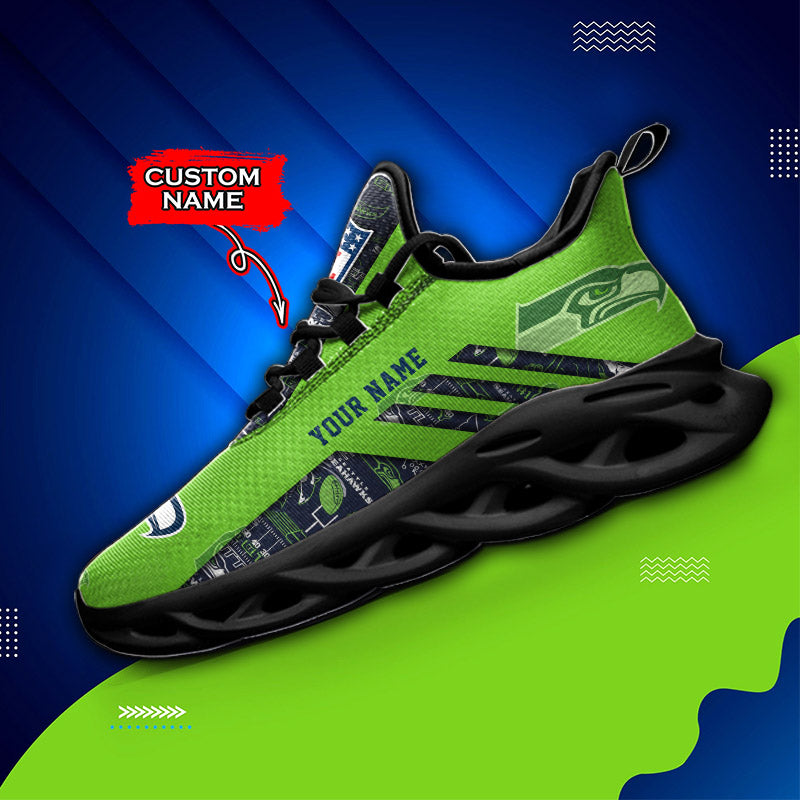 Ideafootwear Seattle Seahawks NFL Max Soul Shoes Sneakers For Men And Women