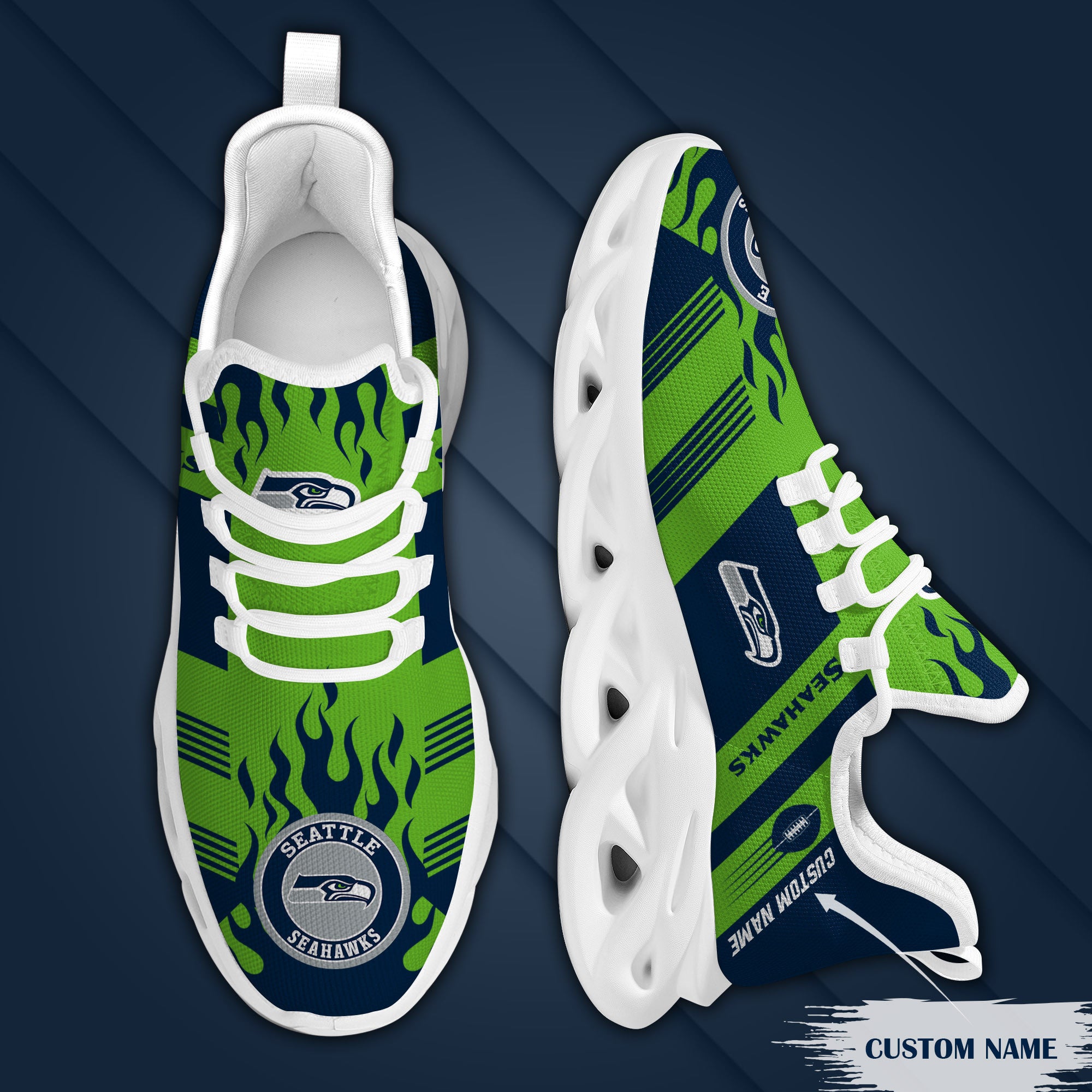 Ideafootwear Seattle Seahawks NFL Max Soul Shoes Sneakers For Men And Women