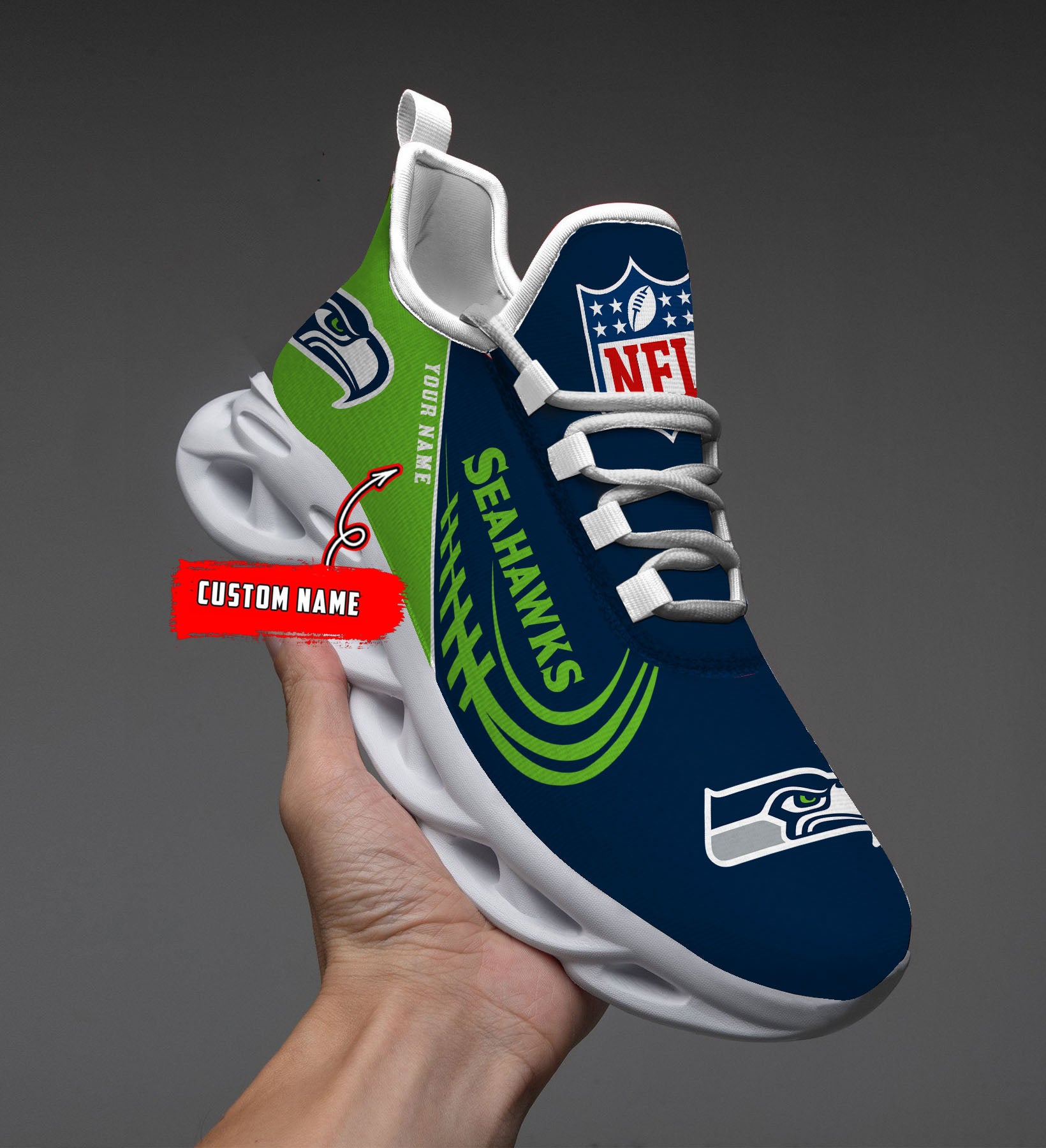 Ideafootwear Seattle Seahawks NFL Max Soul Shoes Sneakers For Men And Women
