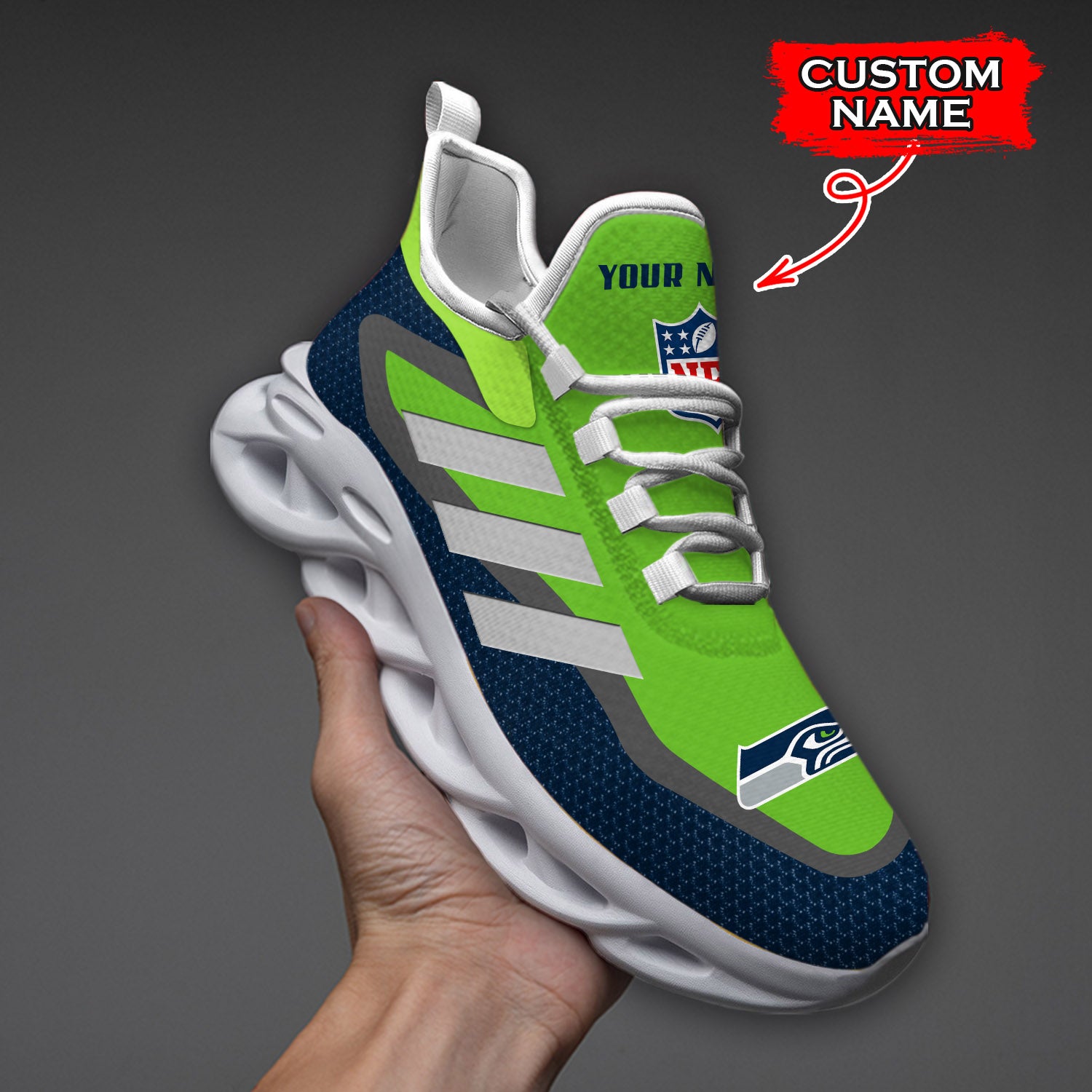 Ideafootwear Seattle Seahawks NFL Max Soul Shoes Sneakers For Men And Women