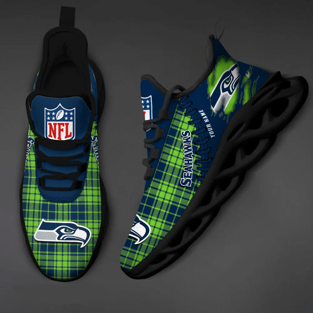 Ideafootwear Seattle Seahawks NFL Max Soul Shoes Sneakers For Men And Women