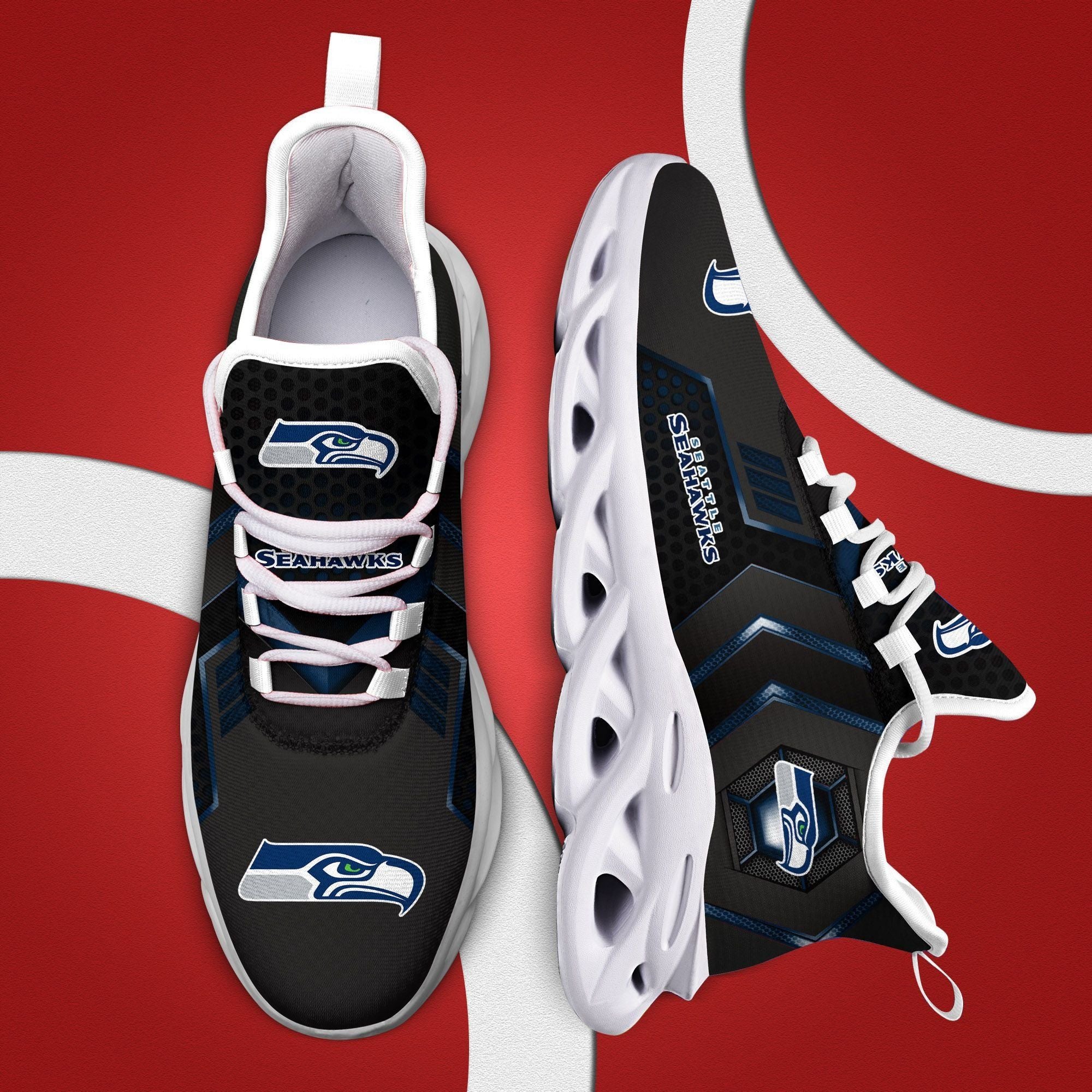 Ideafootwear Seattle Seahawks NFL Max Soul Shoes Sneakers For Men And Women