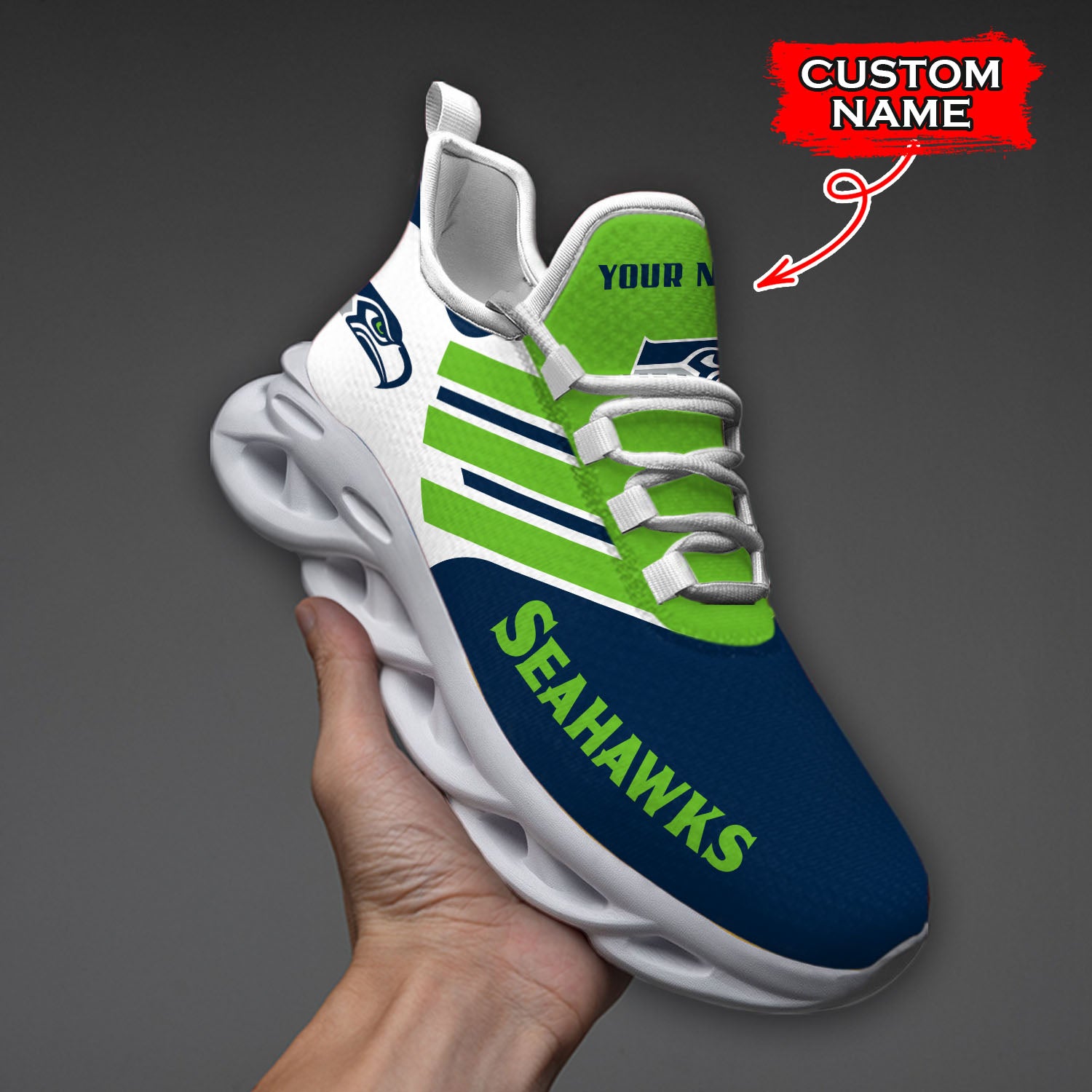 Ideafootwear Seattle Seahawks NFL Max Soul Shoes Sneakers For Men And Women