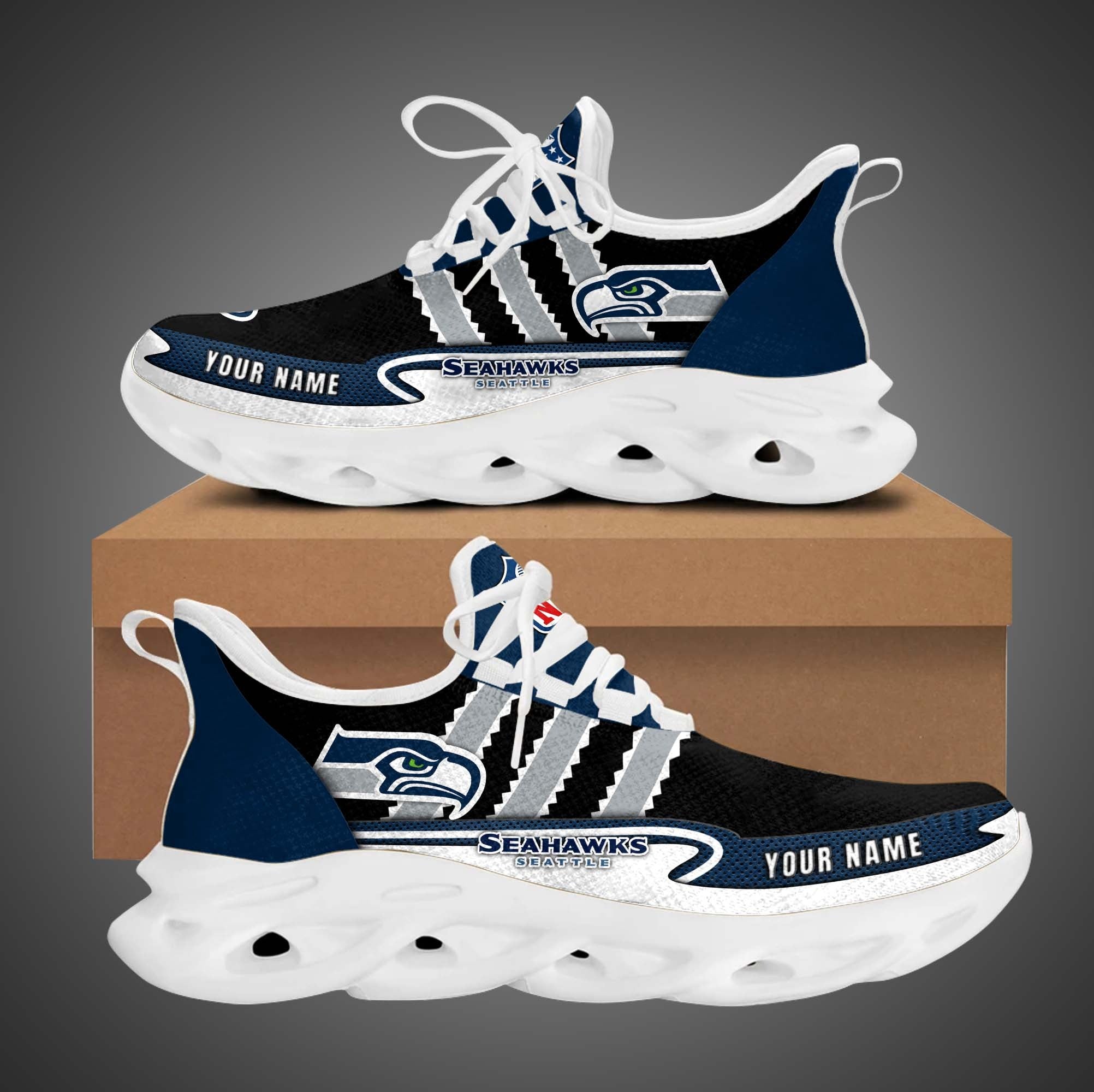 Ideafootwear Seattle Seahawks NFL Max Soul Shoes Sneakers For Men And Women