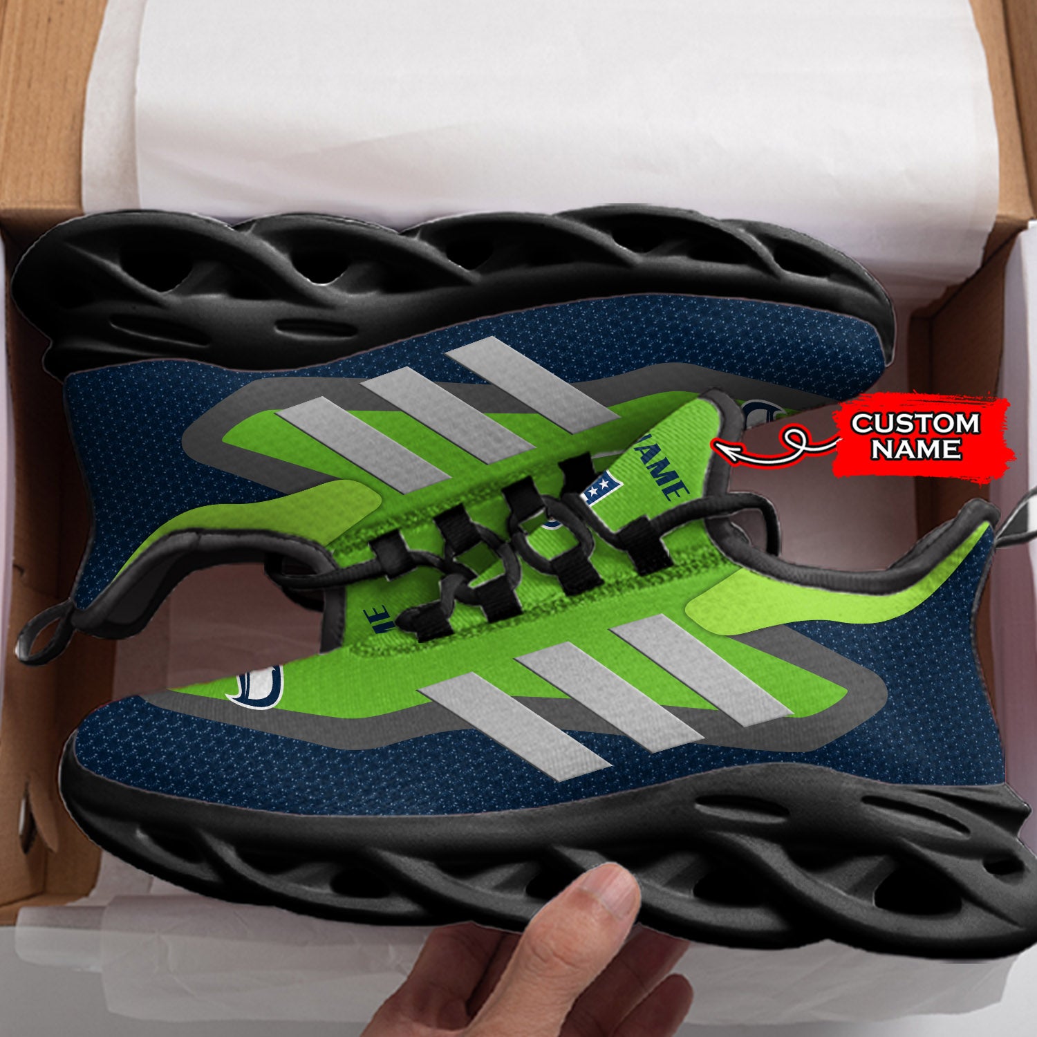 Ideafootwear Seattle Seahawks NFL Max Soul Shoes Sneakers For Men And Women