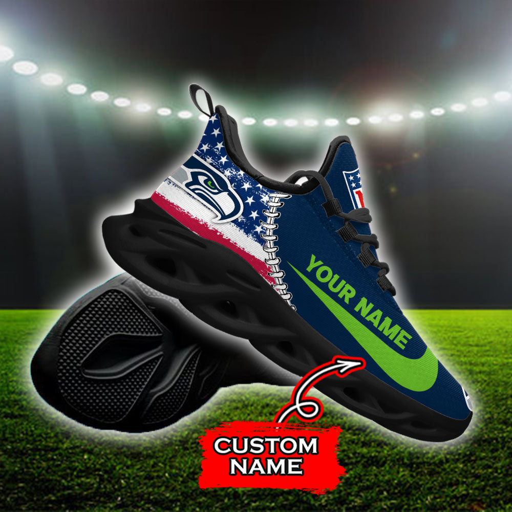 Ideafootwear Seattle Seahawks NFL Max Soul Shoes Sneakers For Men And Women