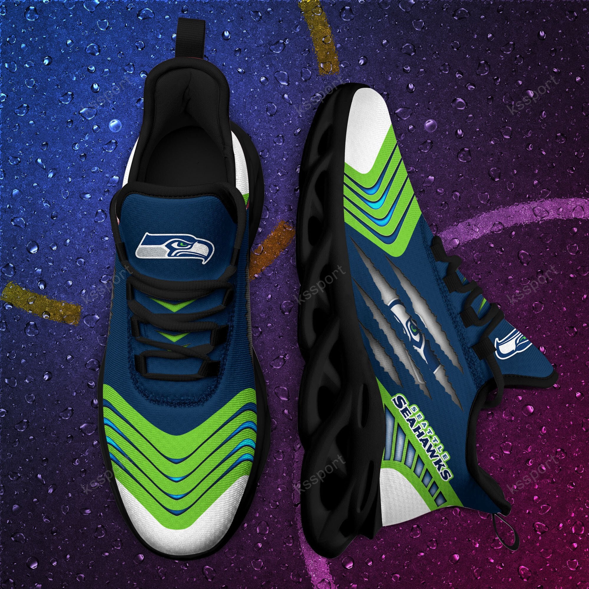 Ideafootwear Seattle Seahawks NFL Max Soul Shoes Sneakers For Men And Women