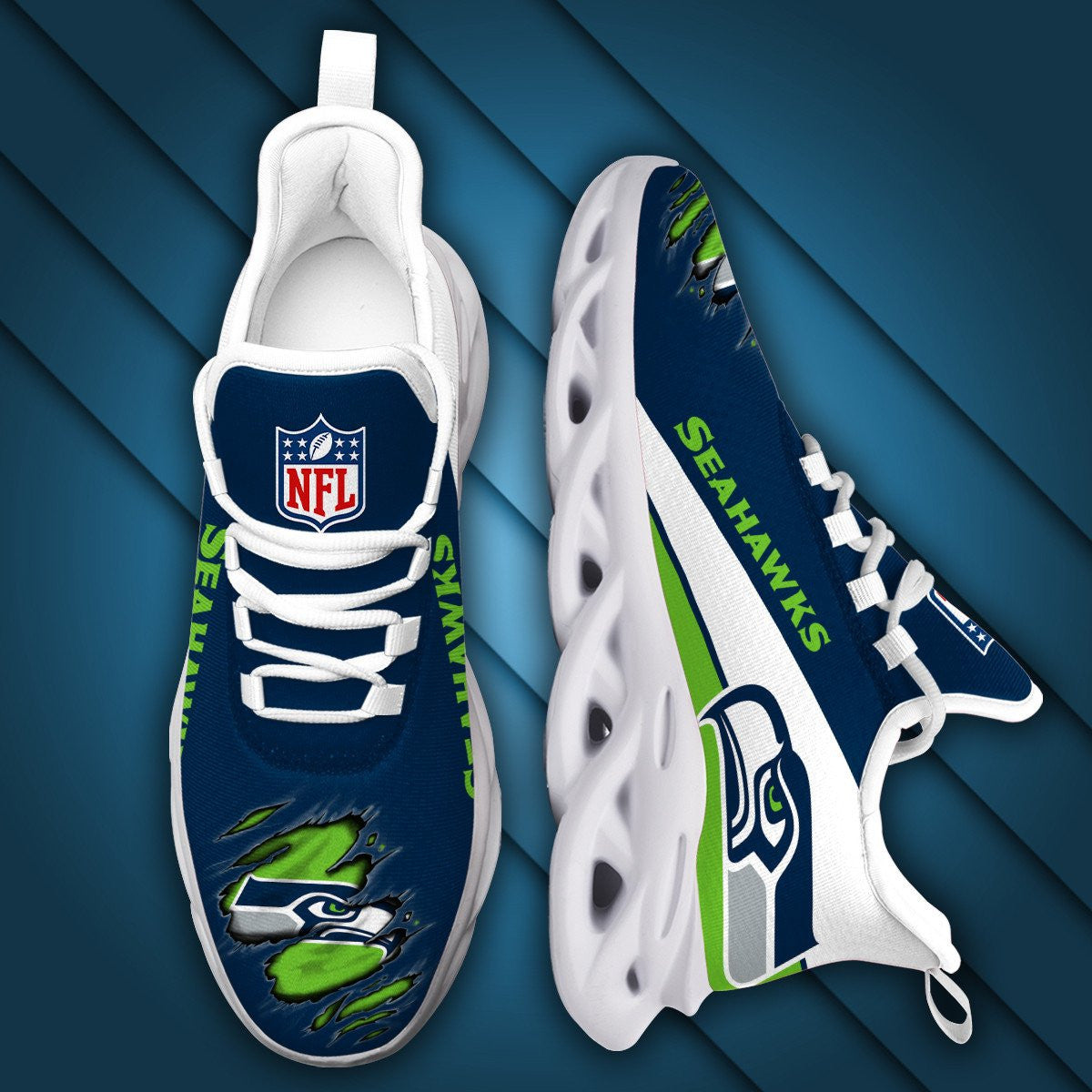 Ideafootwear Seattle Seahawks NFL Max Soul Shoes Sneakers For Men And Women
