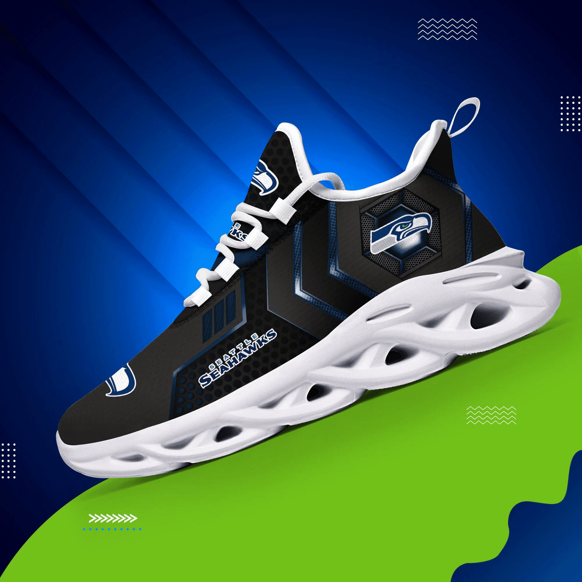 Ideafootwear Seattle Seahawks NFL Max Soul Shoes Sneakers For Men And Women