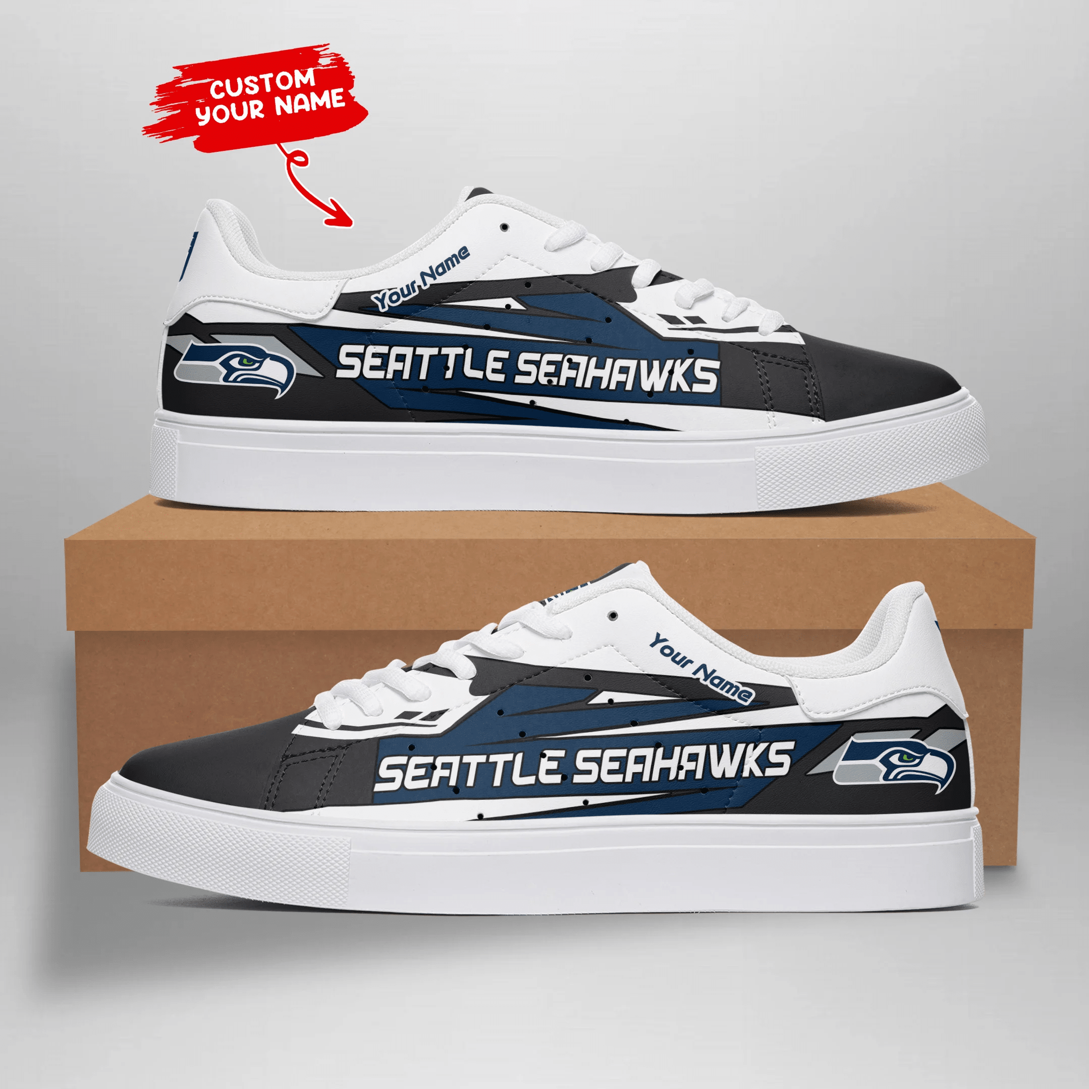 Ideafootwear Seattle Seahawks Skate Stan Shoes Sneakes For Men And Women