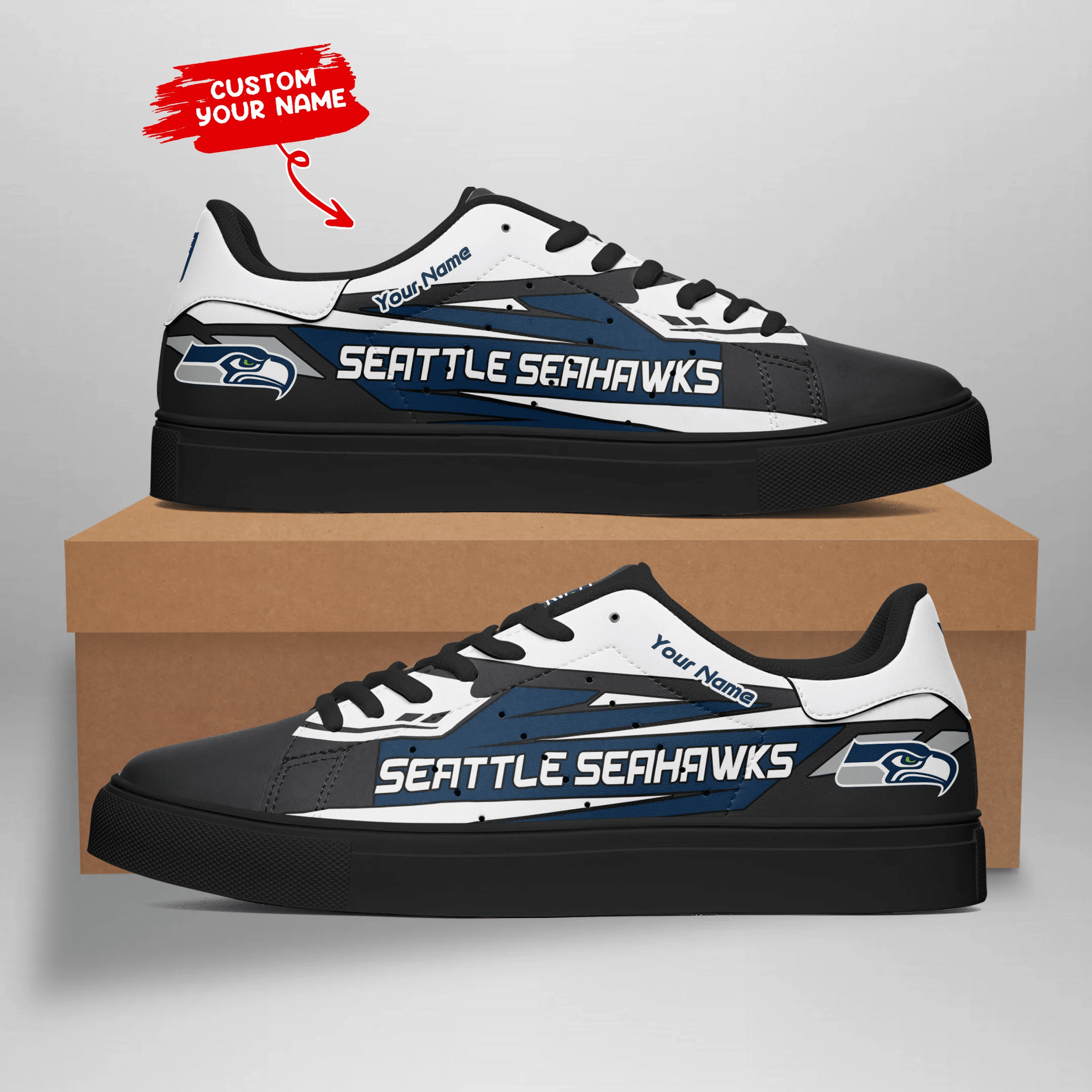 Ideafootwear Seattle Seahawks Skate Stan Shoes Sneakes For Men And Women