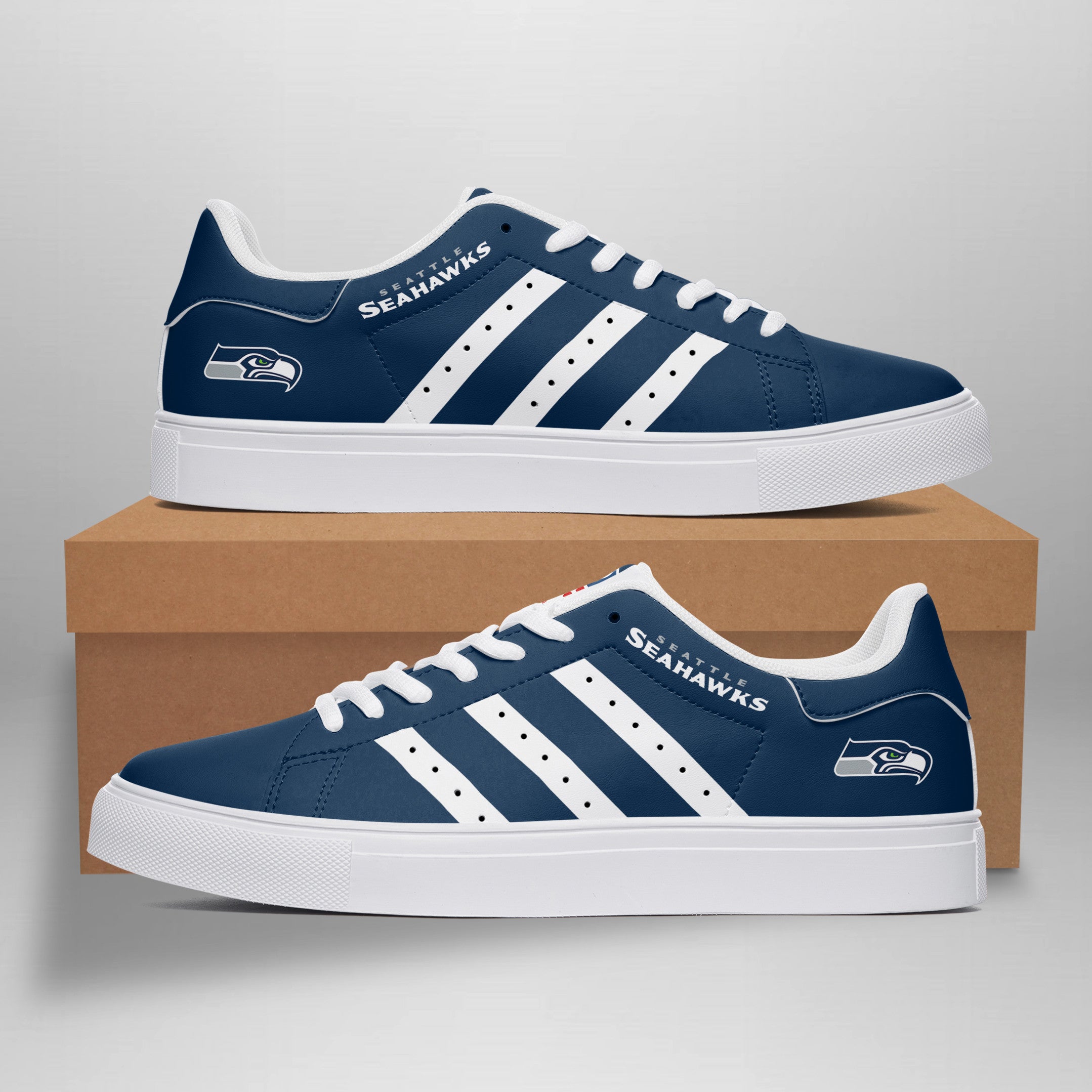 Ideafootwear Seattle Seahawks Skate Stan Shoes Sneakes For Men And Women