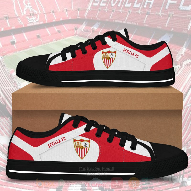 Ideafootwear Sevilla FC Low Top Canvas Sneakers Shoes For Men And Women