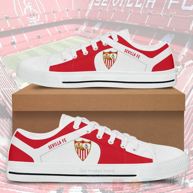 Ideafootwear Sevilla FC Low Top Canvas Sneakers Shoes For Men And Women