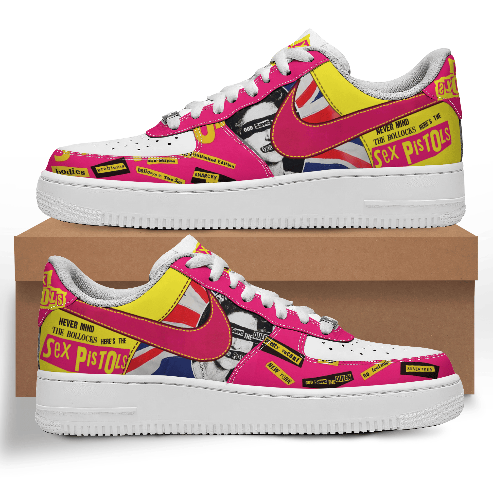 Ideafootwear Sex Pistols Air Low-Top Sneakers Shoes For Men And Women