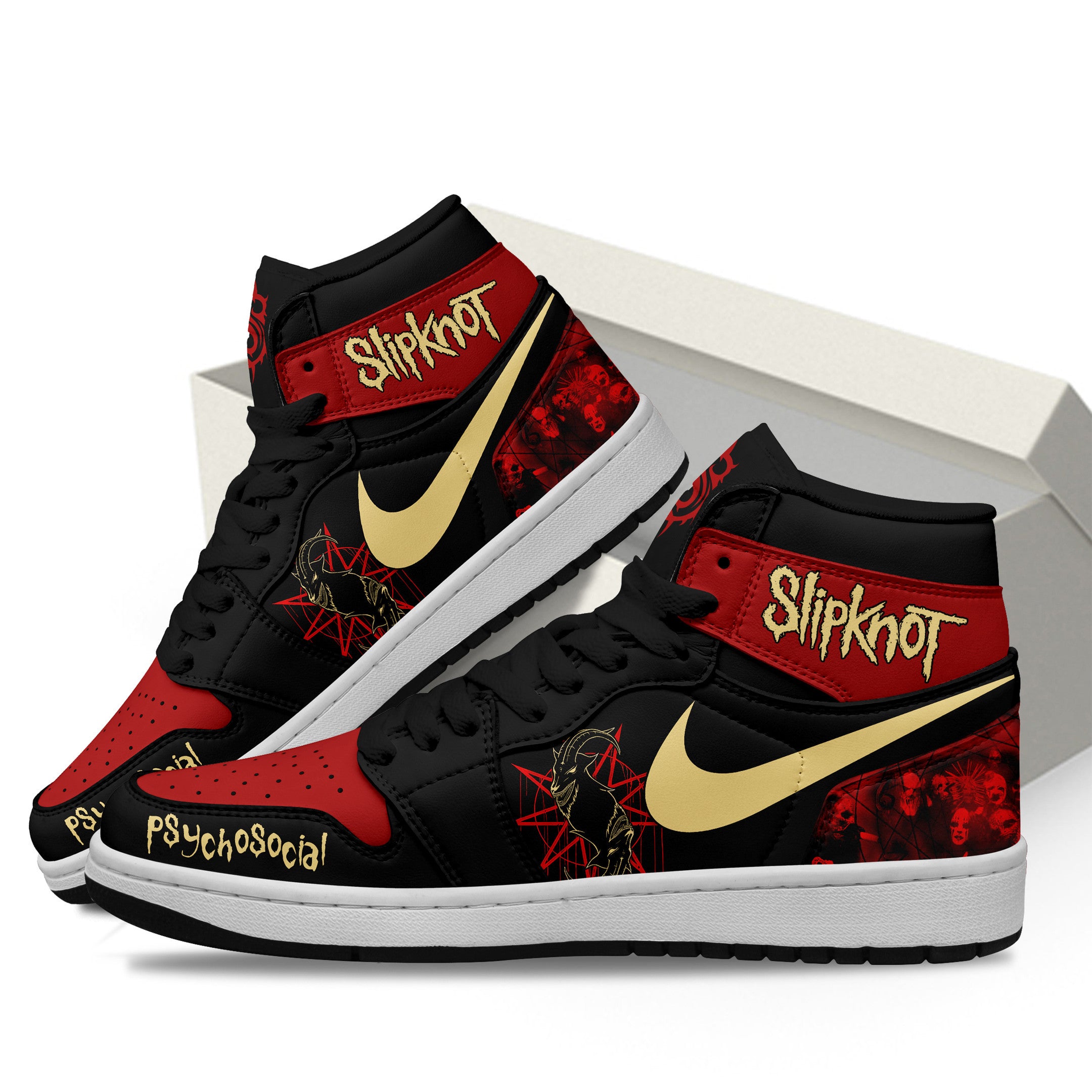 Ideafootwear Slipknot AJ1 High Sneakers Shoes For Men And Women