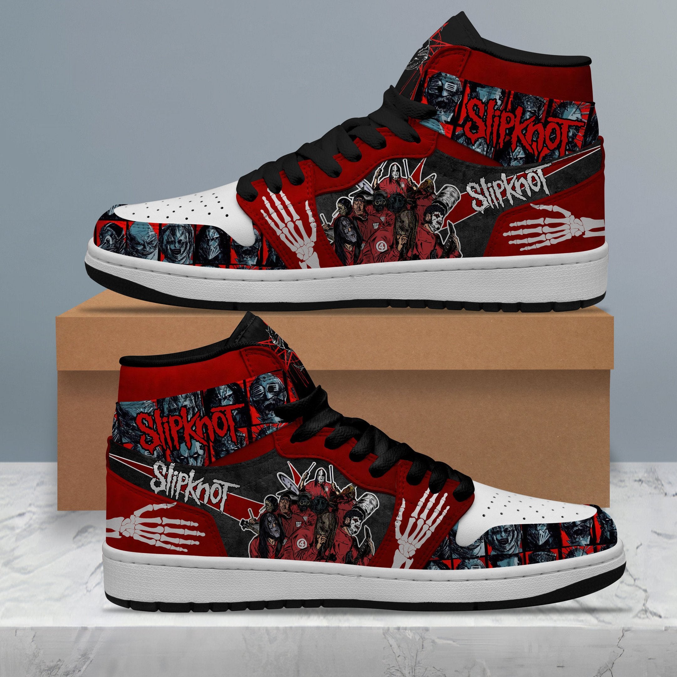 Ideafootwear Slipknot AJ1 High Sneakers Shoes For Men And Women