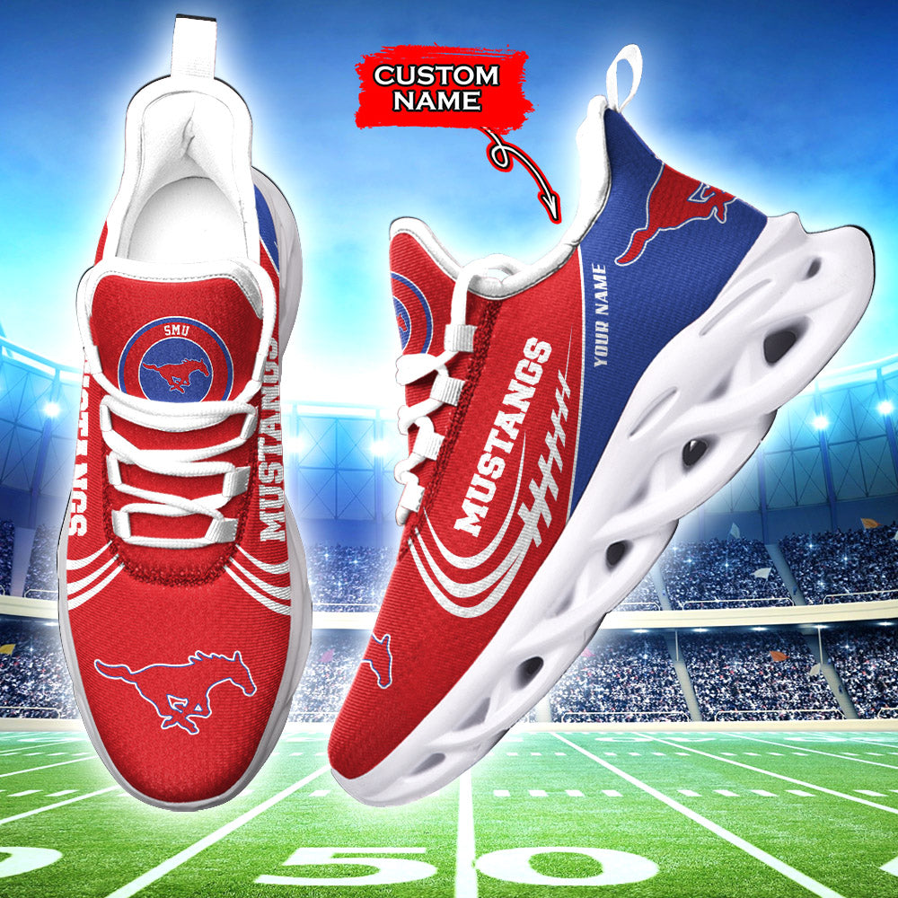 Ideafootwear SMU Mustangs NCAA Max Soul Shoes Sneakers For Men And Women