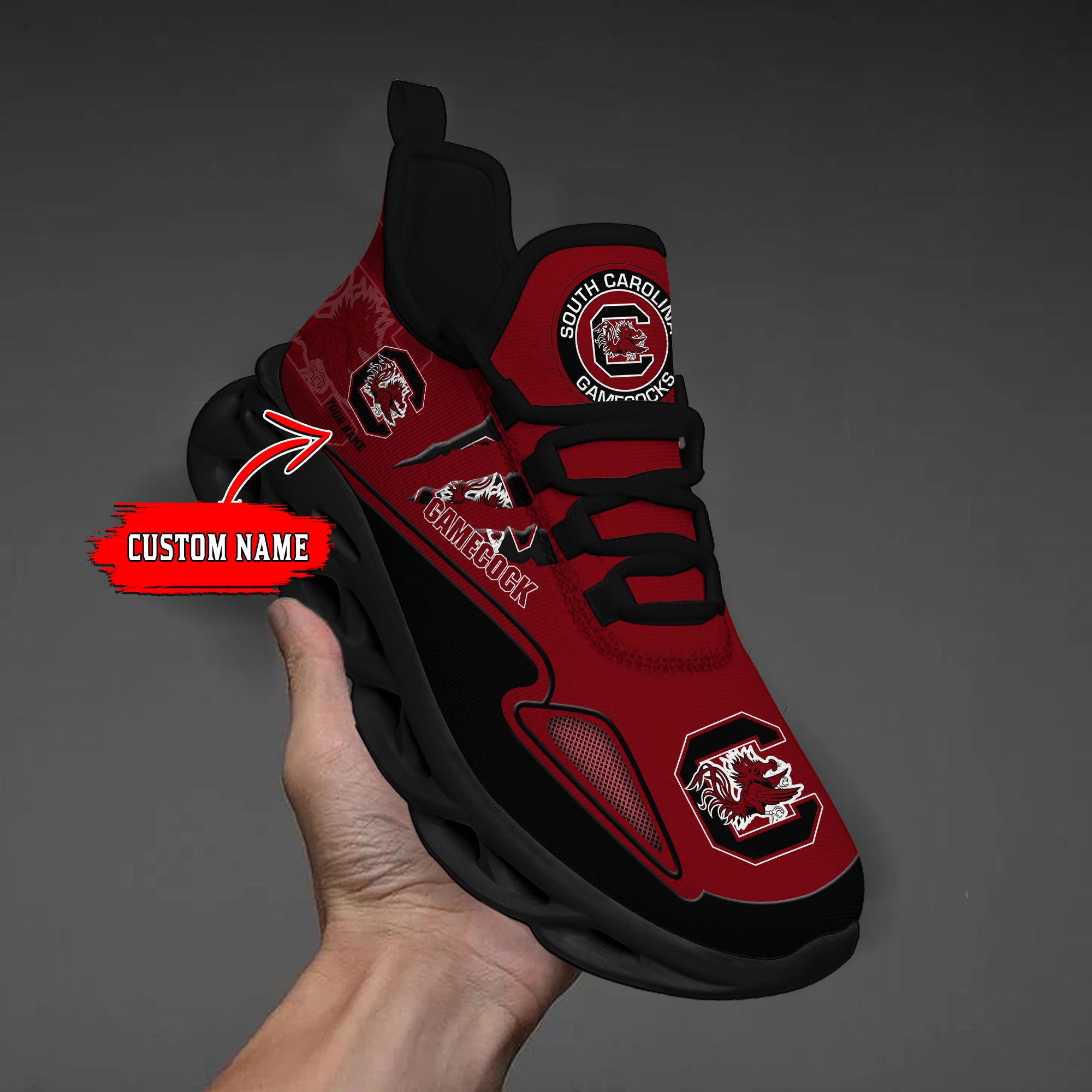Ideafootwear South Carolina Gamecocks Max Soul Shoes Sneakers For Men And Women