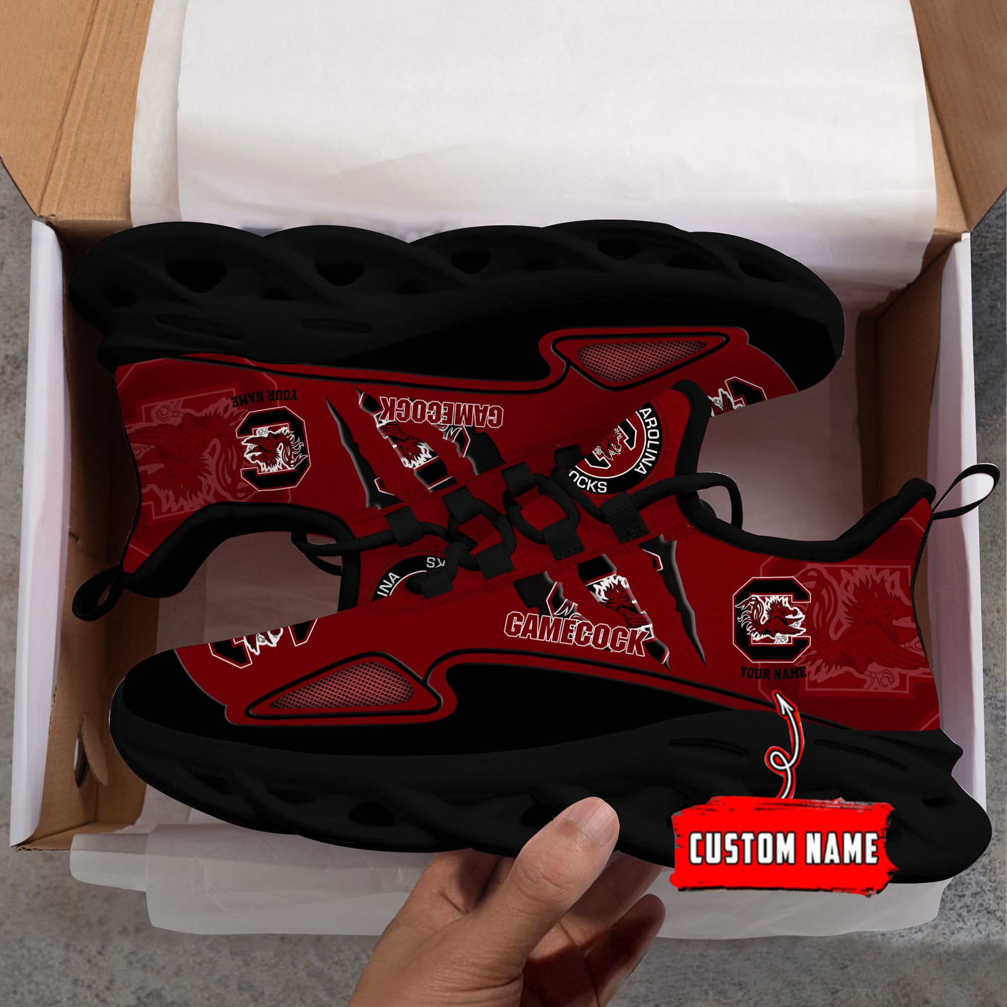 Ideafootwear South Carolina Gamecocks Max Soul Shoes Sneakers For Men And Women