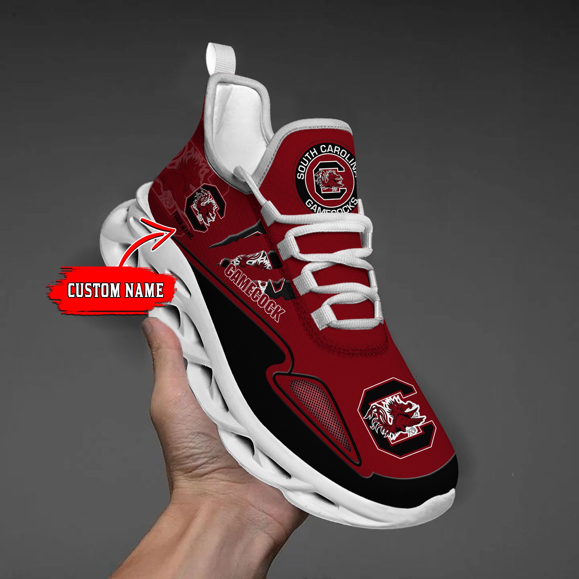 Ideafootwear South Carolina Gamecocks Max Soul Shoes Sneakers For Men And Women