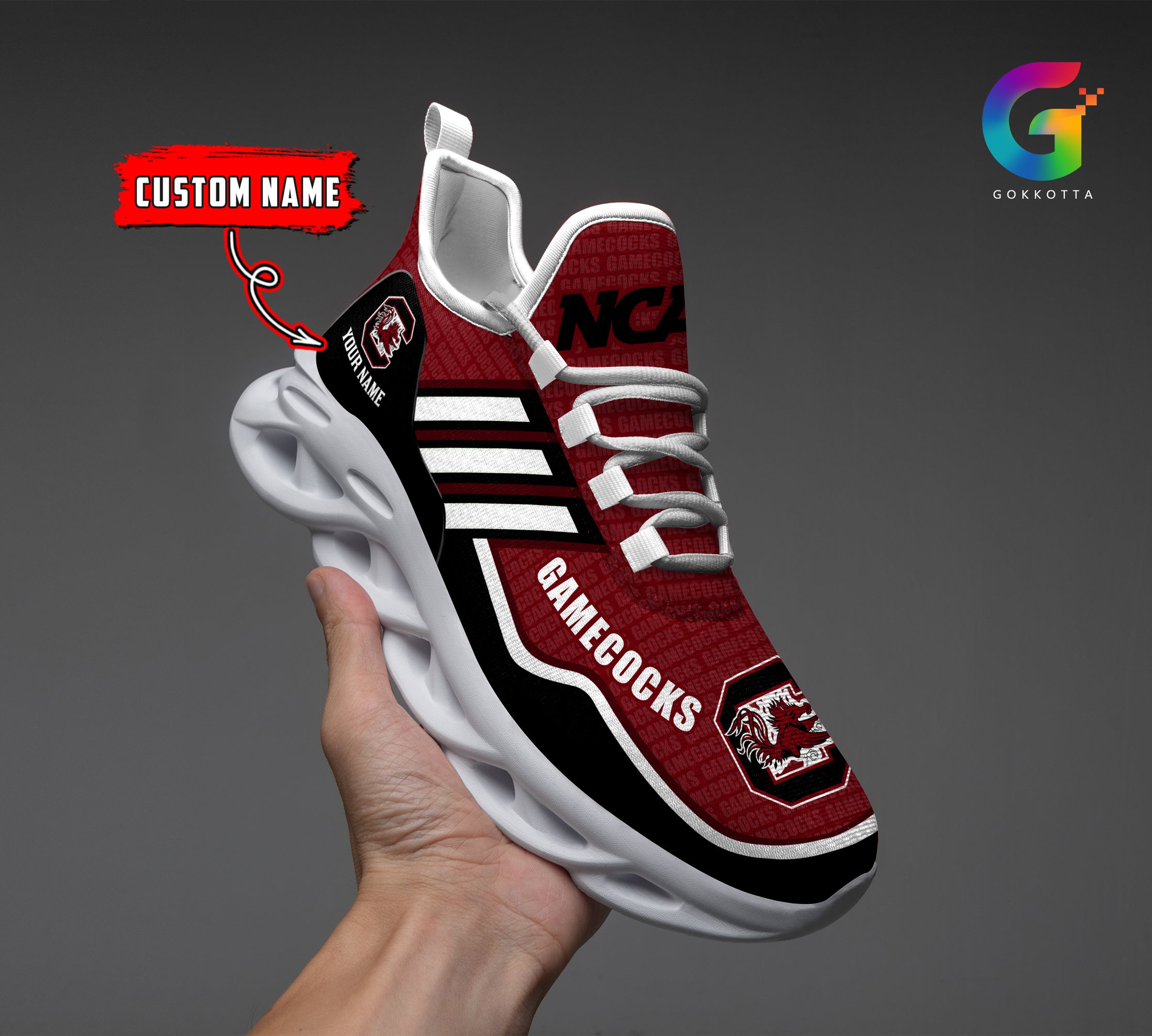 Ideafootwear South Carolina Gamecocks NCAA Max Soul Shoes Sneakers For Men And Women