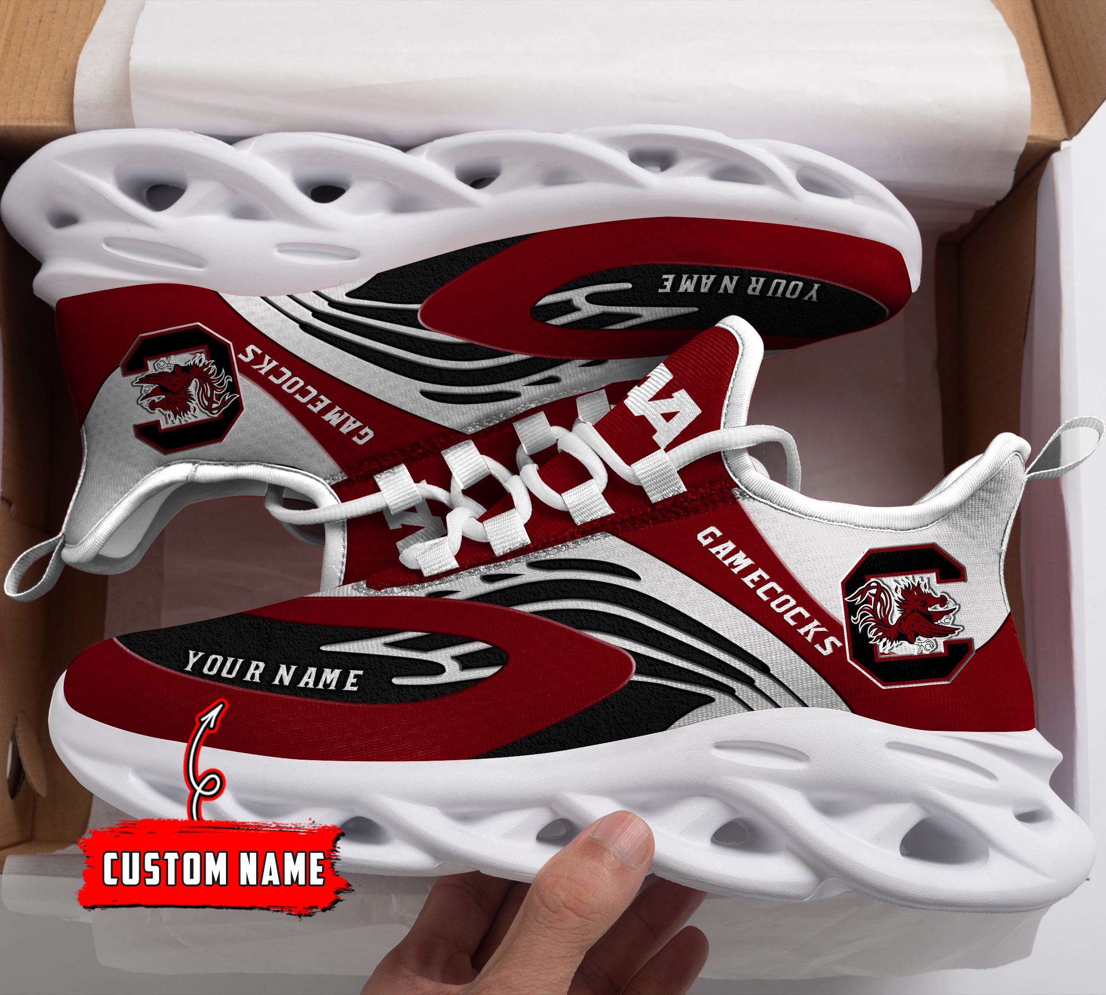 Ideafootwear South Carolina Gamecocks NCAA Max Soul Shoes Sneakers For Men And Women