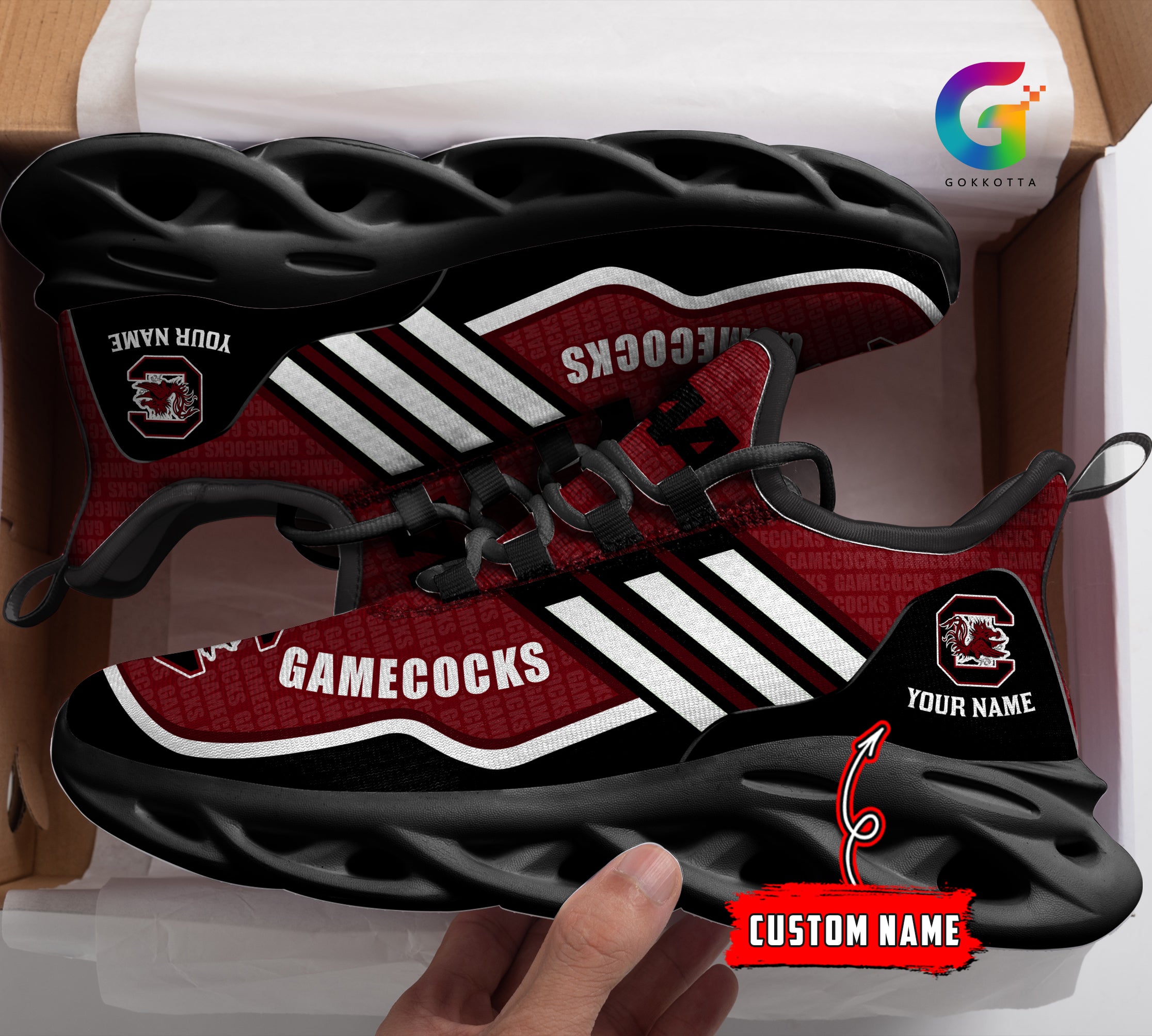 Ideafootwear South Carolina Gamecocks NCAA Max Soul Shoes Sneakers For Men And Women