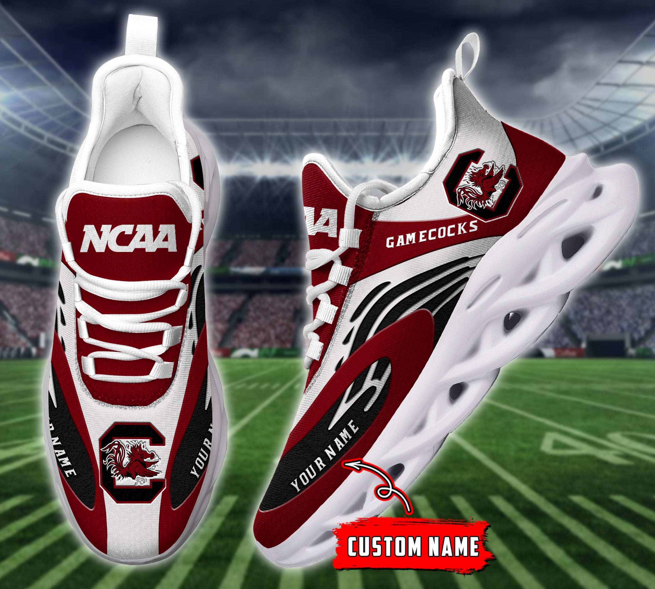 Ideafootwear South Carolina Gamecocks NCAA Max Soul Shoes Sneakers For Men And Women