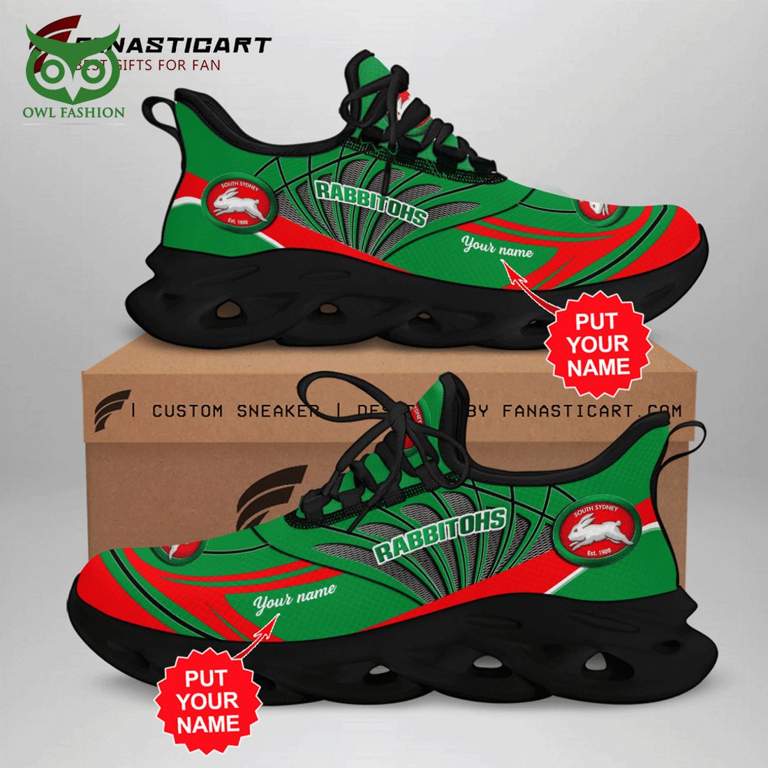 Ideafootwear South Sydney Rabbitohs Max Soul Shoes Sneakers For Men And Women