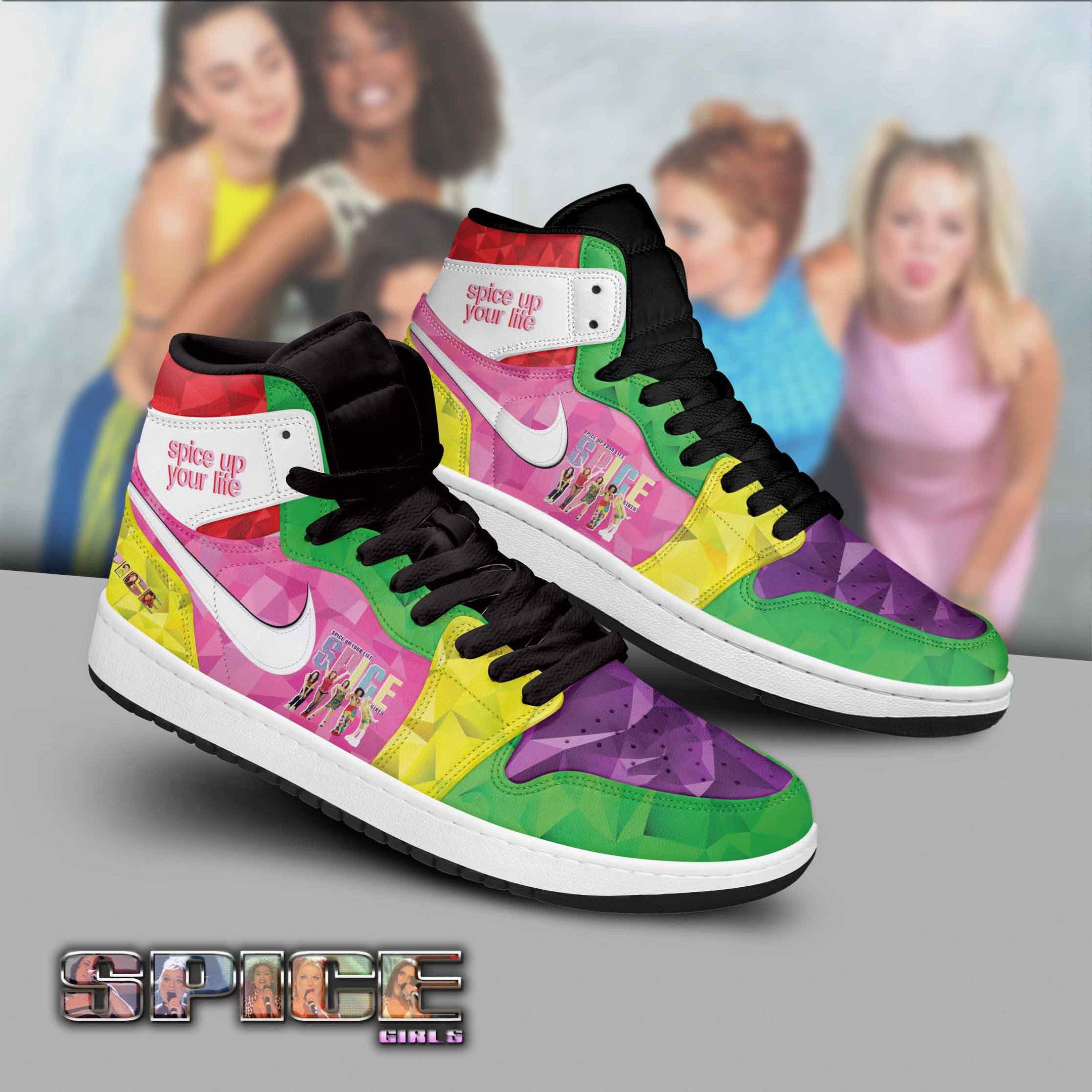 Ideafootwear Spice Up Your Life AJ1 High Sneakers Shoes For Men And Women
