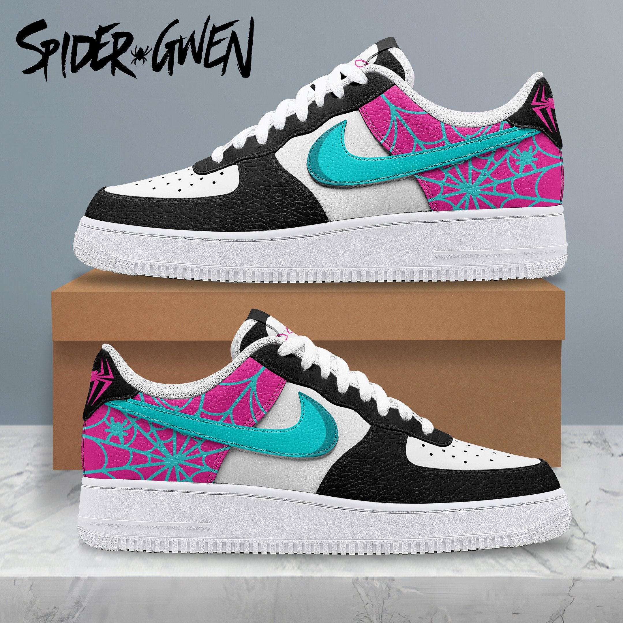 Ideafootwear Spider Gwen Air Low-Top Sneakers Shoes For Men And Women