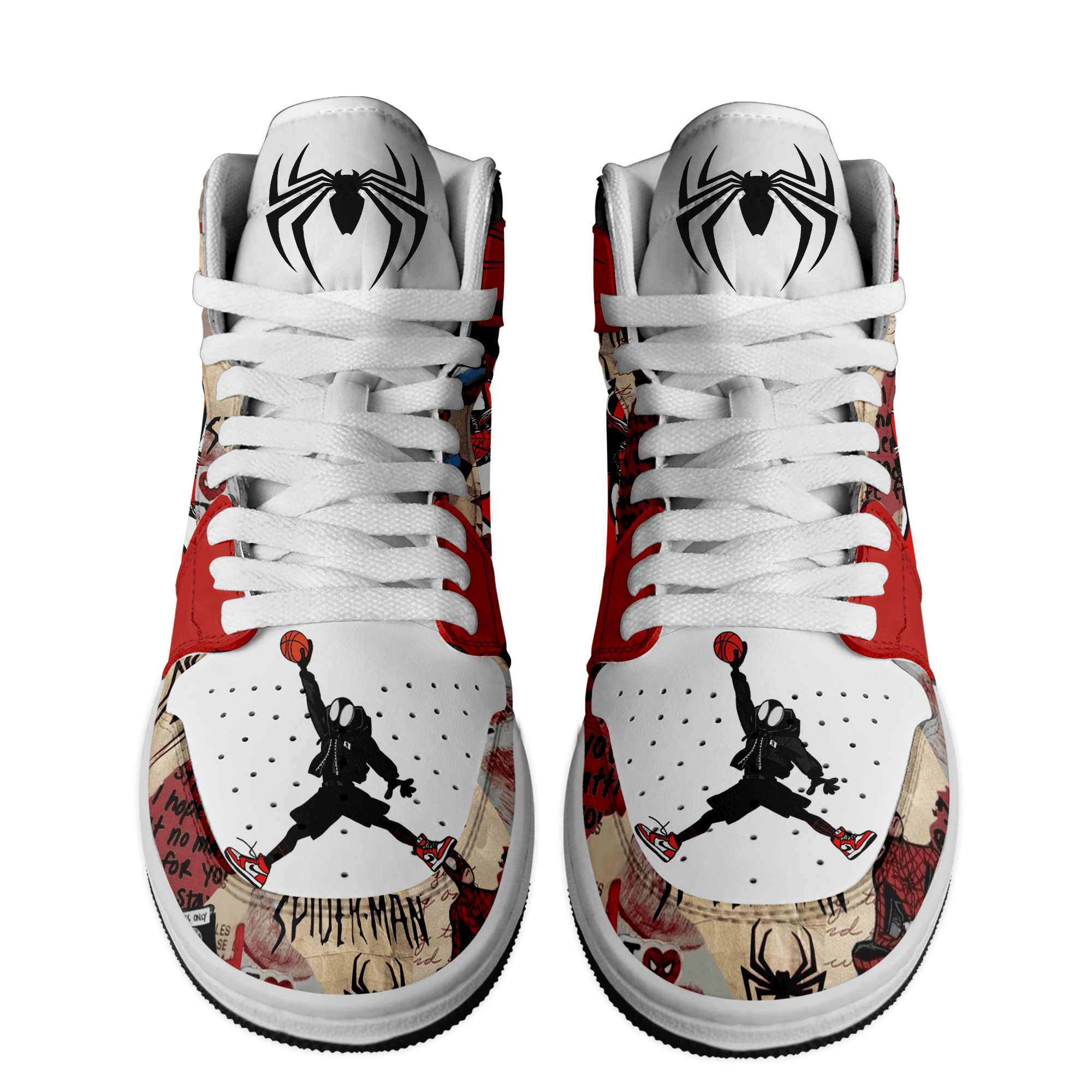 Ideafootwear Spider Man AJ1 High Sneakers Shoes For Men And Women