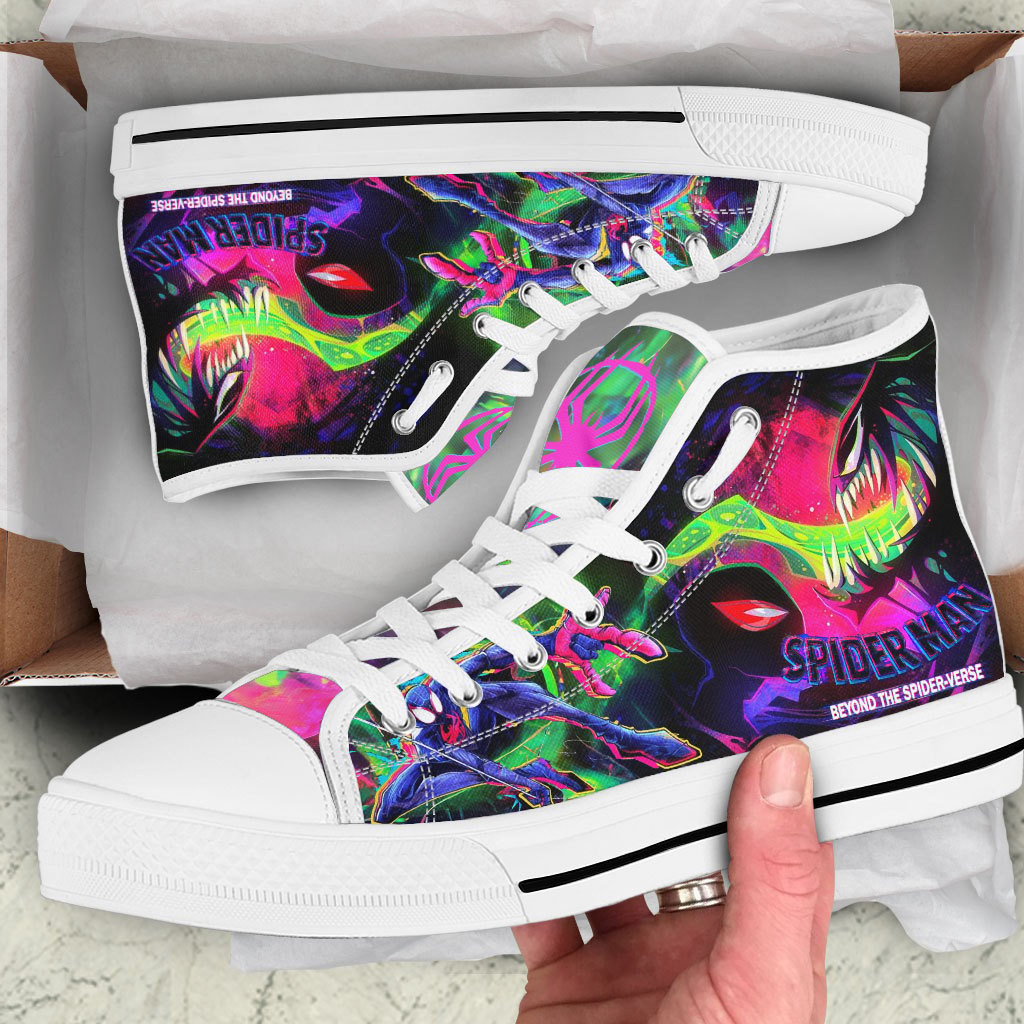 Ideafootwear Spider Man High Top Canvas Sneakers Shoes For Men And Women